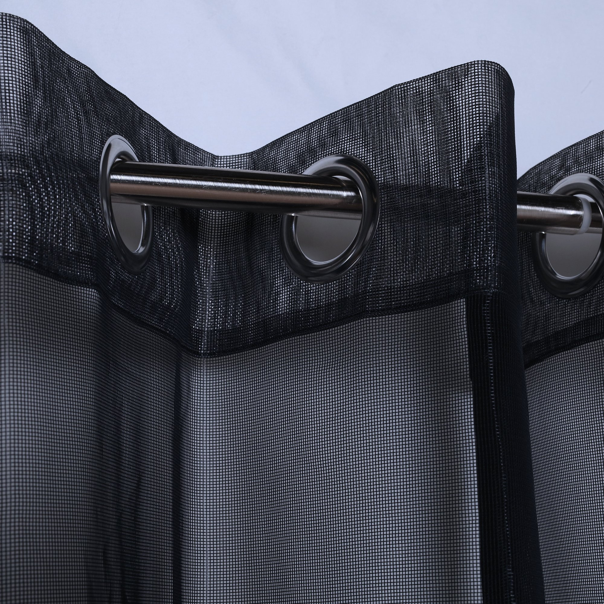 No Se'em Grommet Curtain Panel Window Dressing 50 x 108 in Black