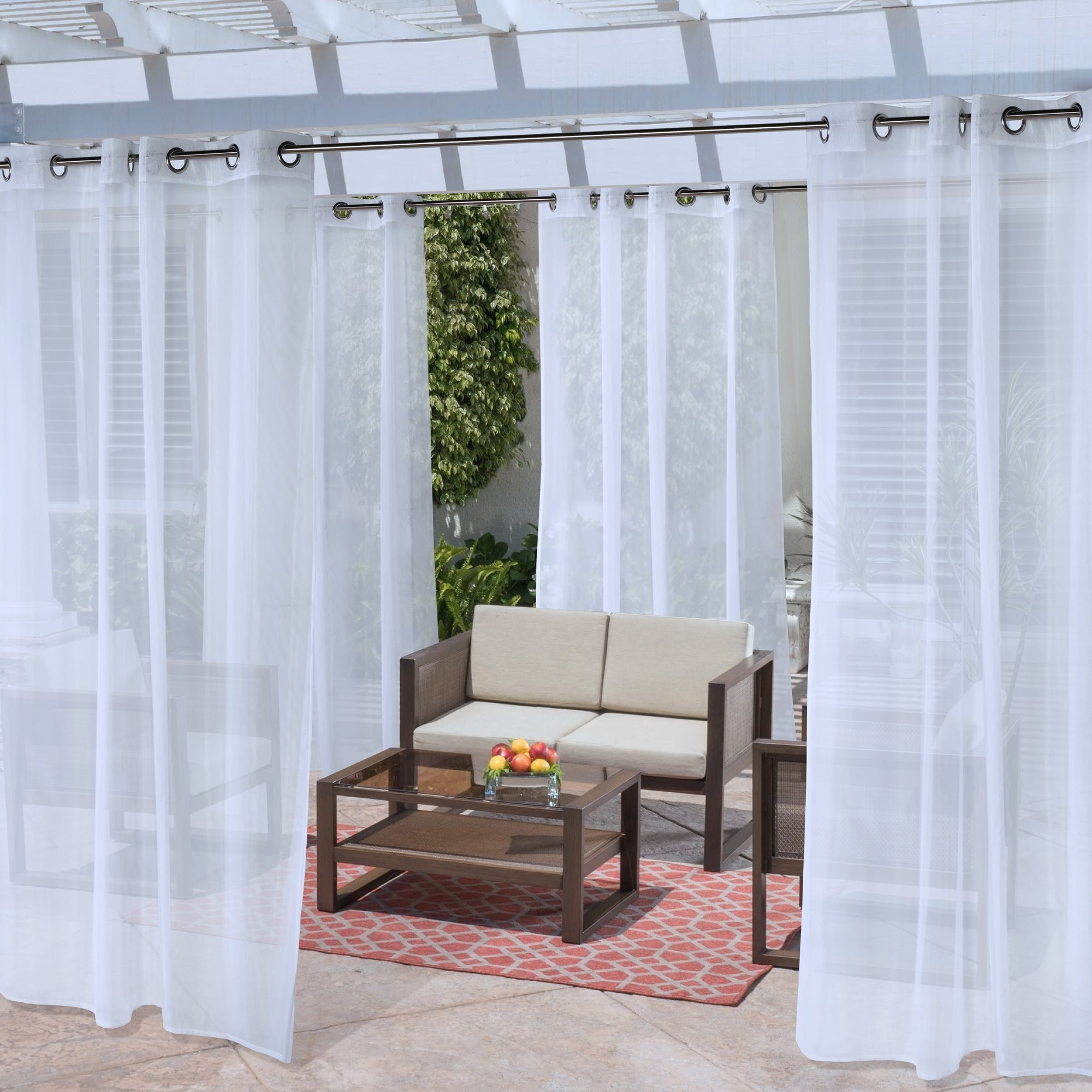 No Se'em Grommet Curtain Panel Window Dressing 50 x 108 in White
