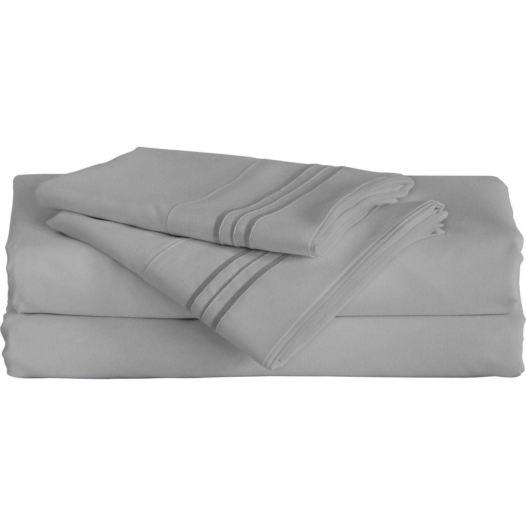 Furinno Angeland Vienne 3-Piece Microfiber Bed Sheet Set, Twin XL, Grey