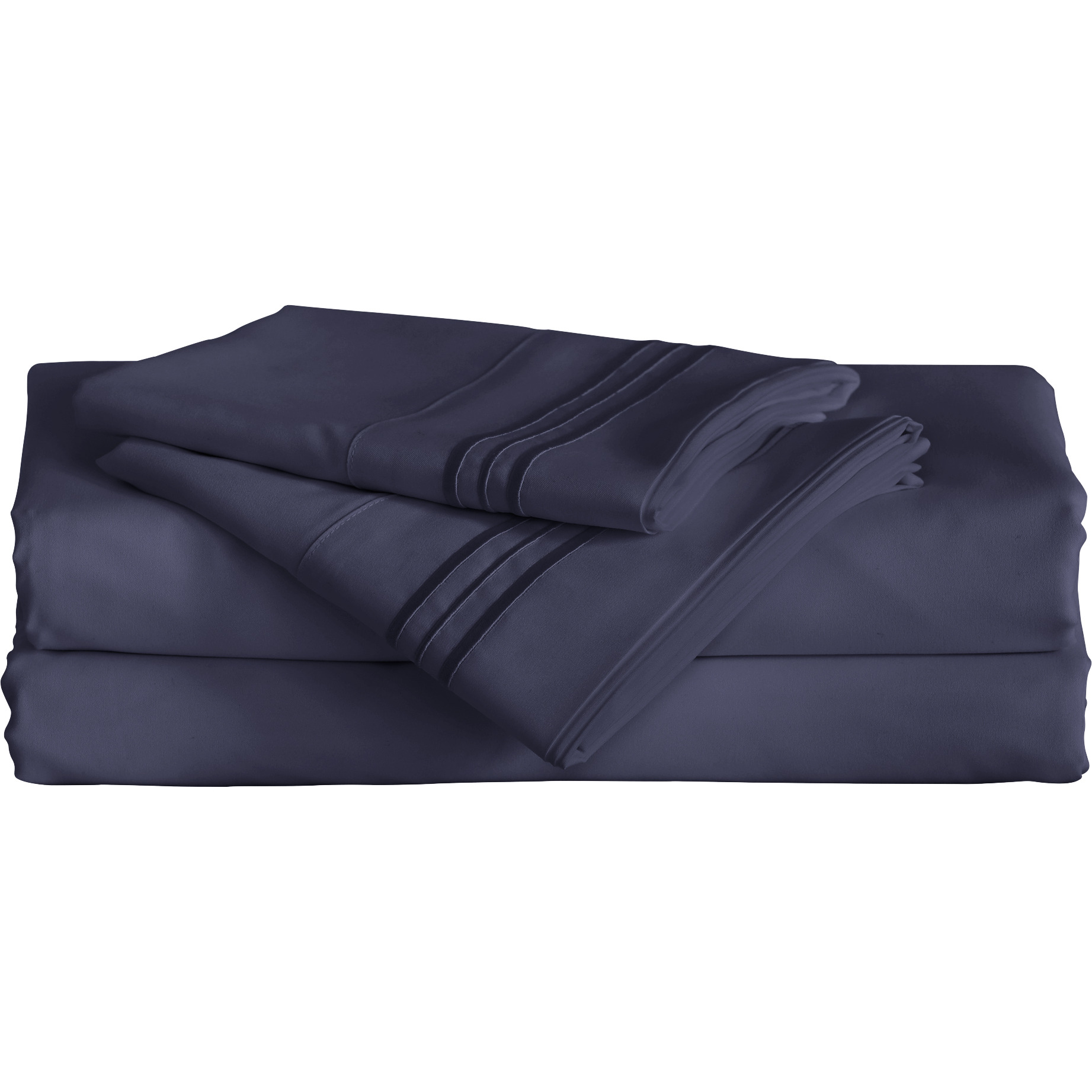 Furinno Angeland Vienne 3-Piece Microfiber Bed Sheet Set, Twin XL, Navy Blue