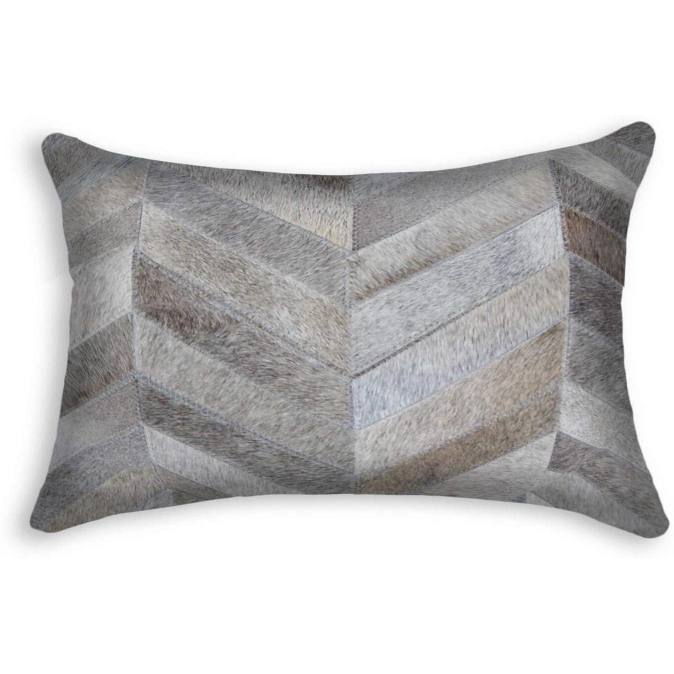 12" X 20" X 5" Grey  Pillow