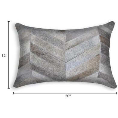 12" X 20" X 5" Grey  Pillow