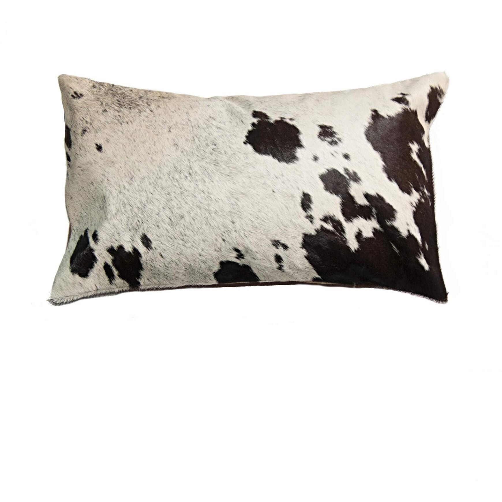 18" X 18" X 5" Salt And Pepper Chocolate And White Cowhide  Pillow