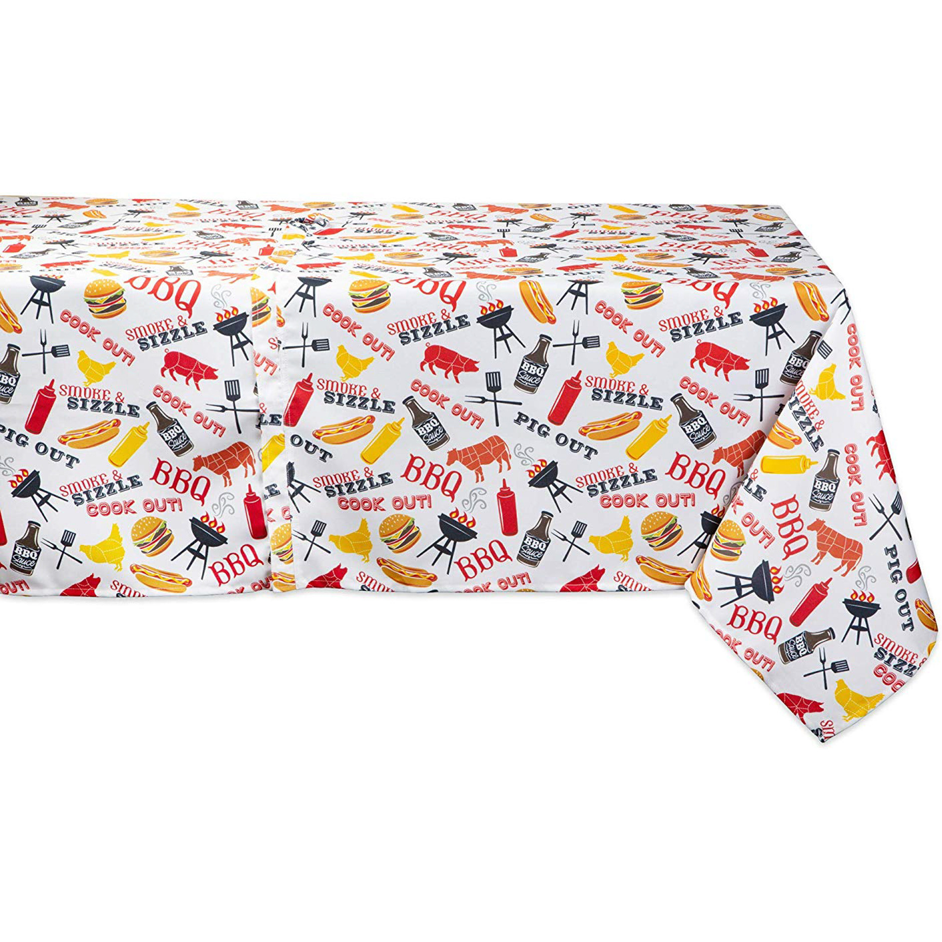 DII Bbq Fun Print Outdoor Tablecloth With Zipper