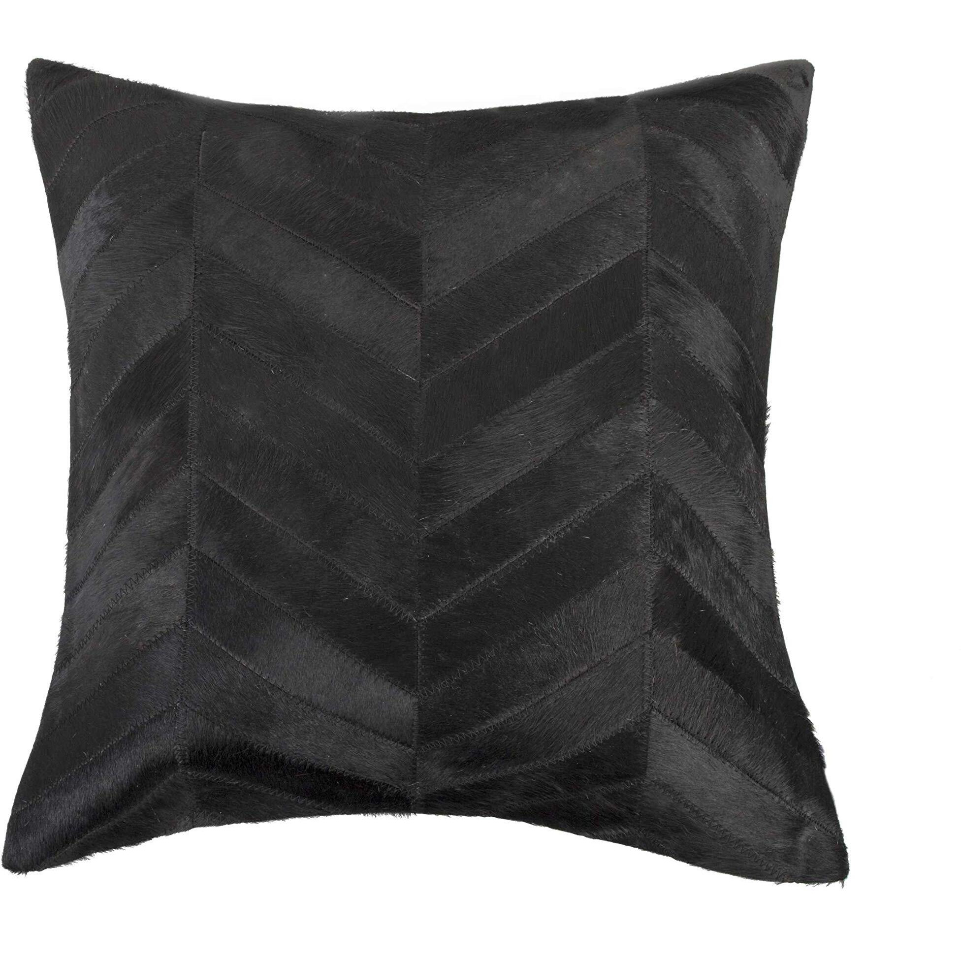 18" X 18" X 5" Black And Natural  Pillow