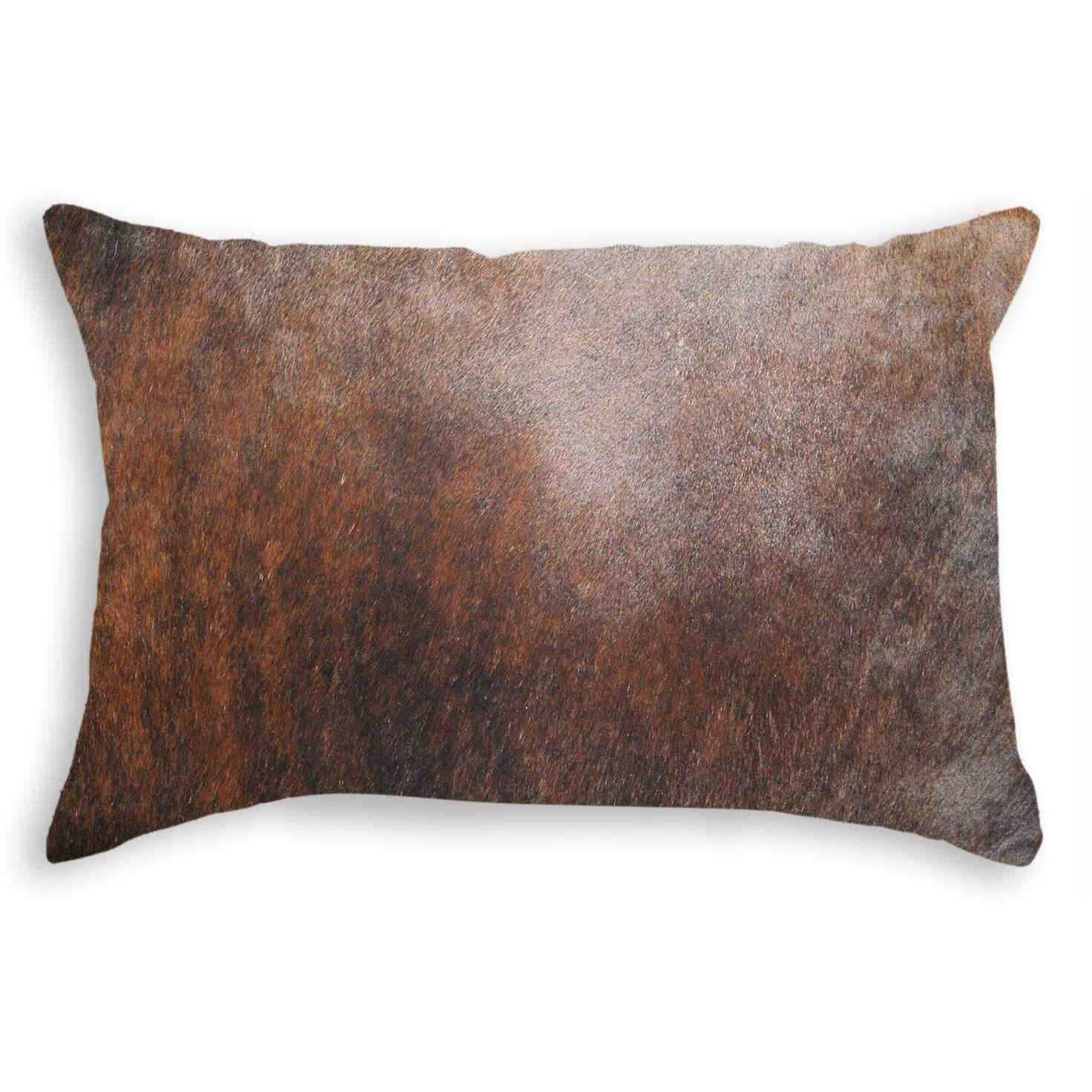 12" X 20" X 5" Brown Cowhide  Pillow