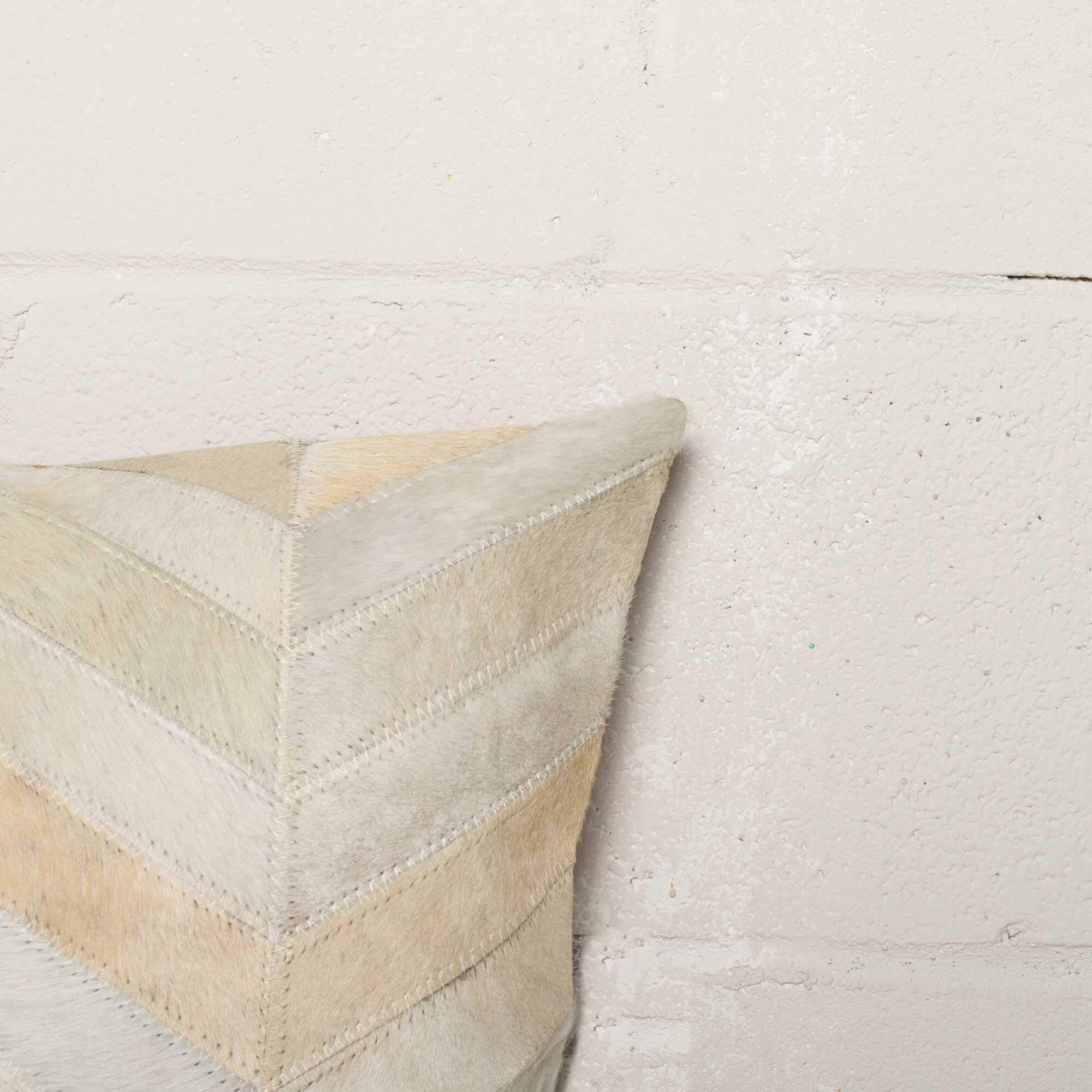 18" X 18" X 5" Enchanting Natural Torino Kobe Cowhide  Pillow