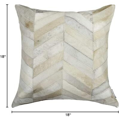 18" X 18" X 5" Enchanting Natural Torino Kobe Cowhide  Pillow