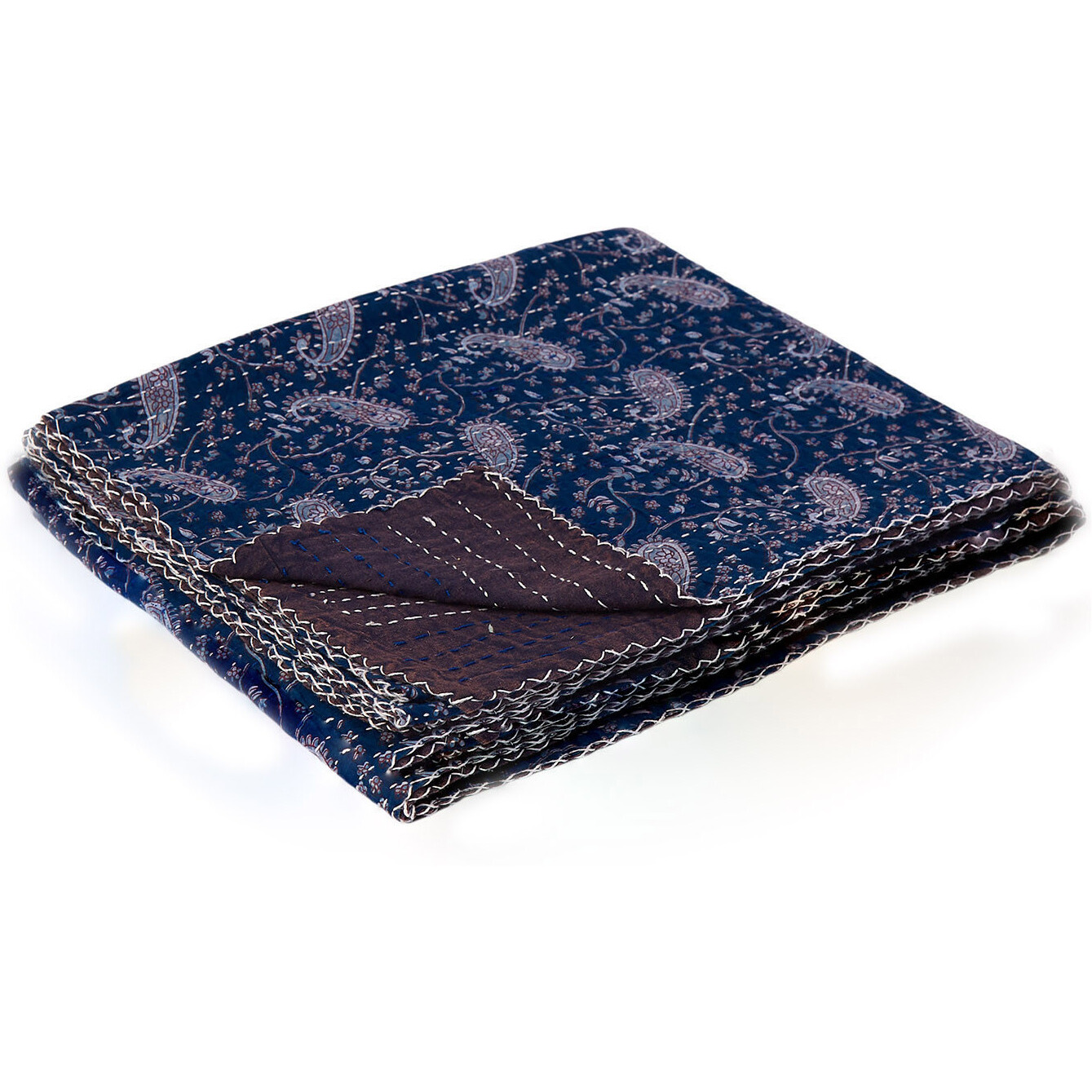 50" X 70" Multicolored Kantha Cotton - Throw