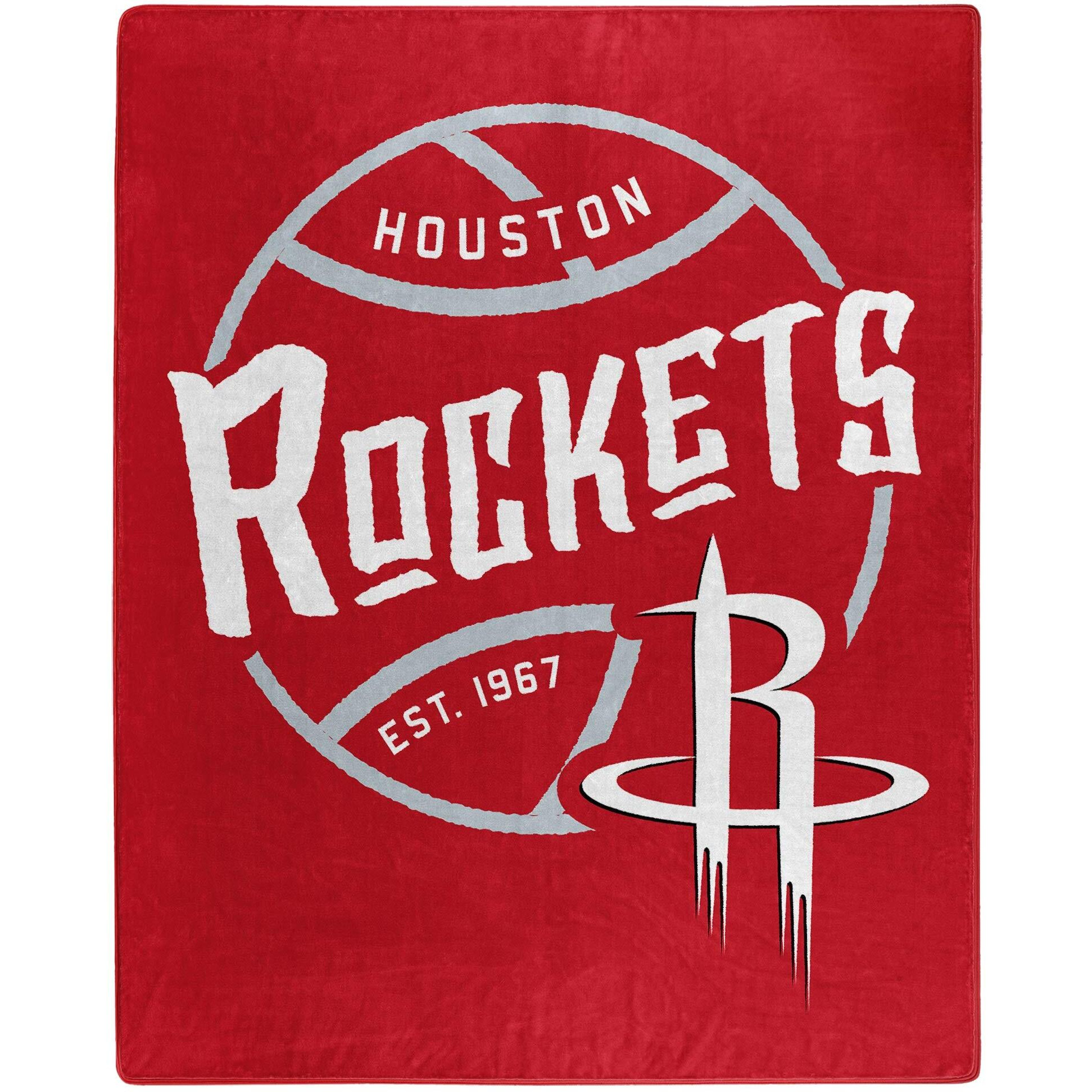 Houston Rockets Blanket 50x60 Raschel Blacktop Design