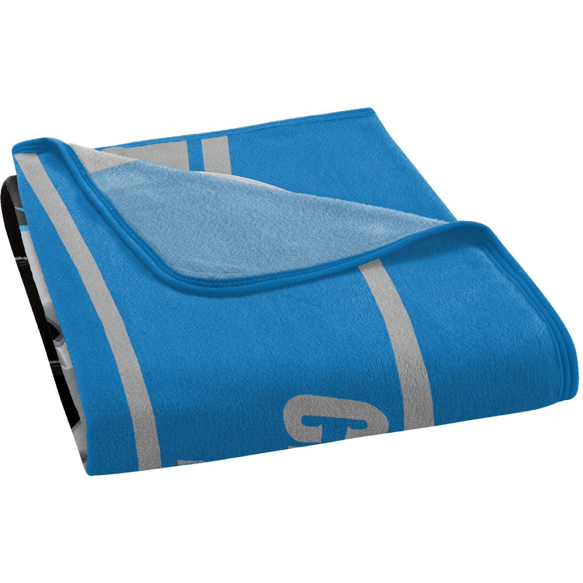 Carolina Panthers Blanket 46x60 Micro Raschel Run Design Rolled