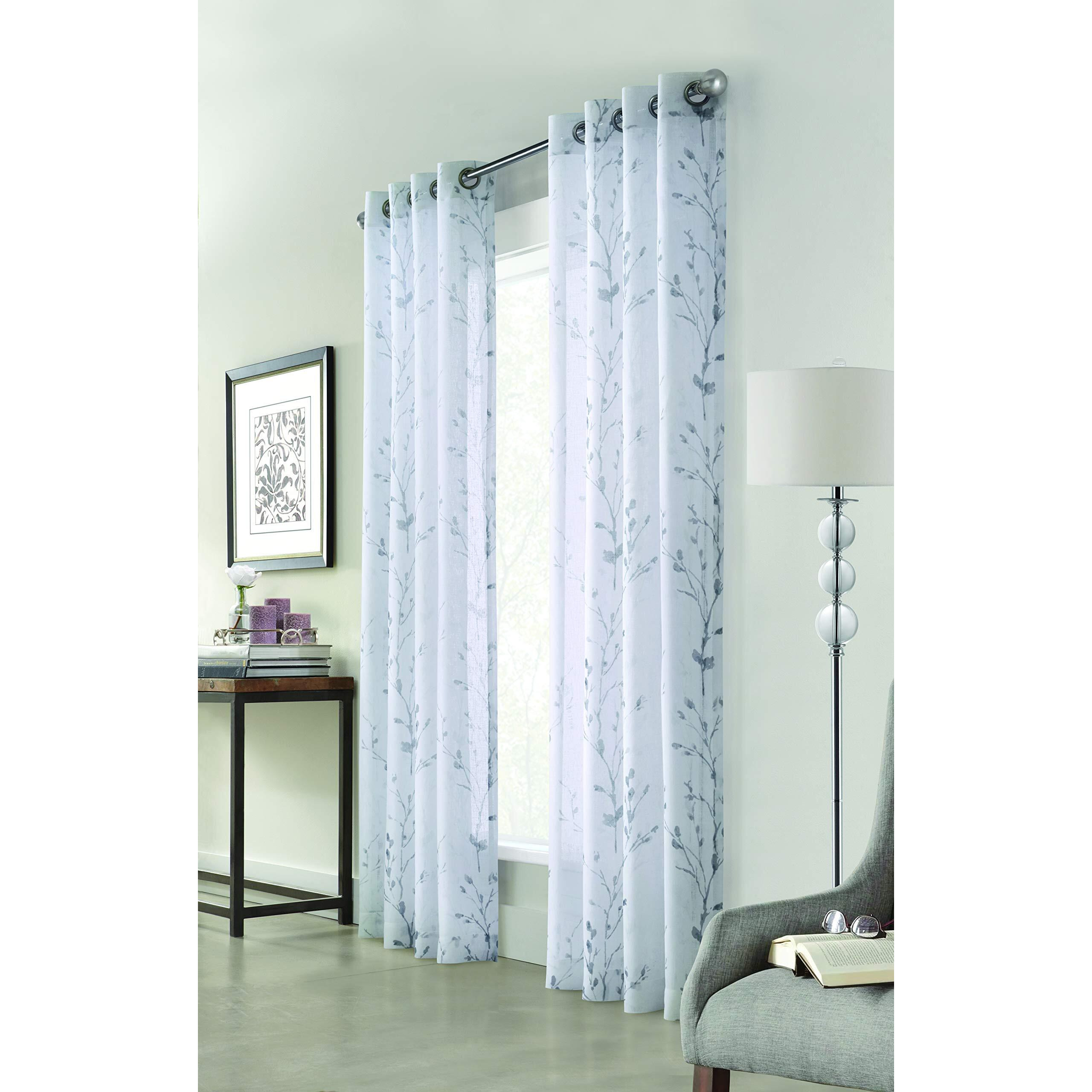 Primavera Grommet Curtain Panel Window Dressing 52 x 95 in White