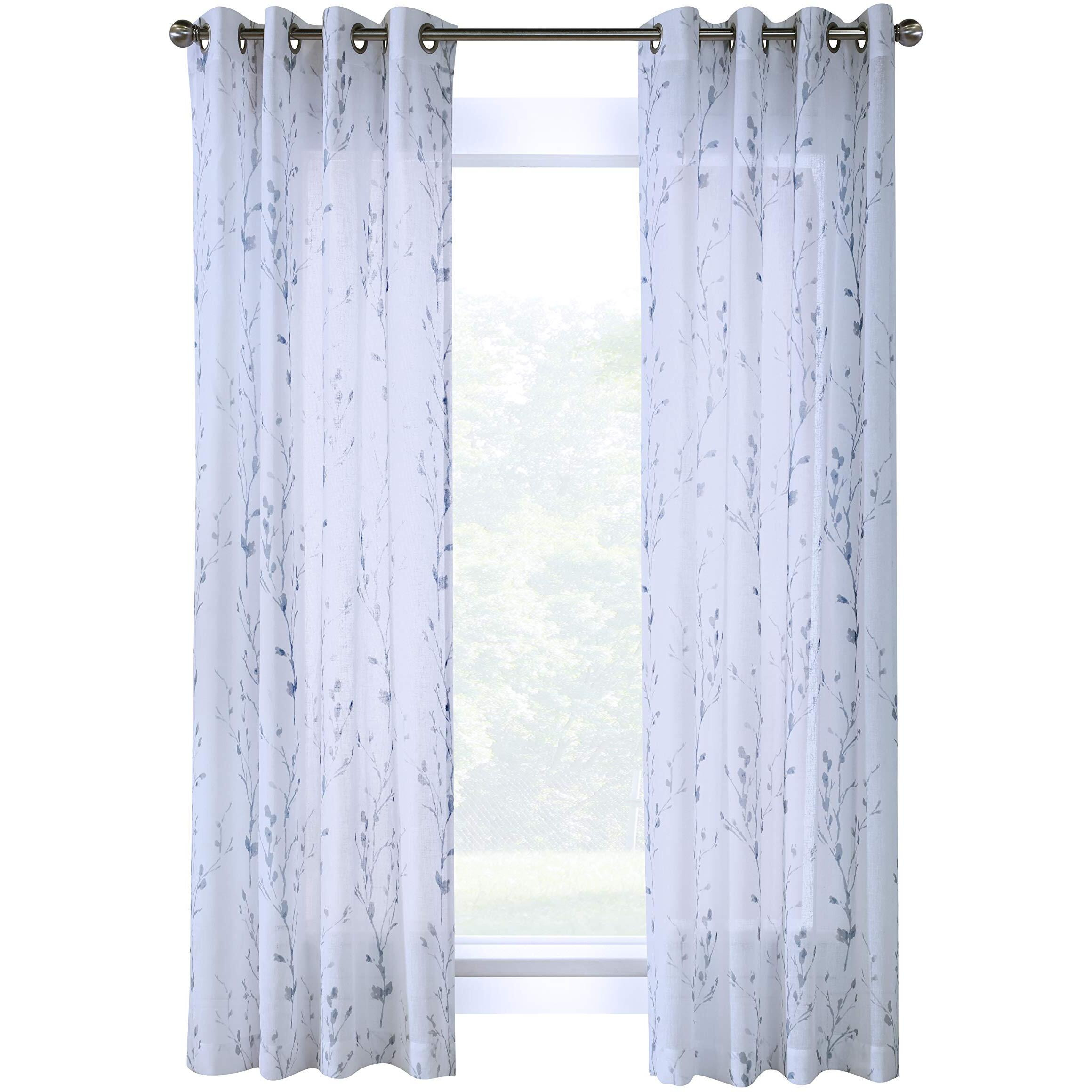 Primavera Grommet Curtain Panel Window Dressing 52 x 95 in White