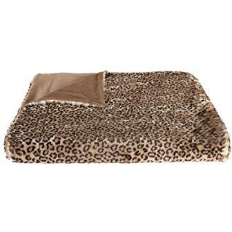 50" X 60" Burke Leopard Fur   Throw