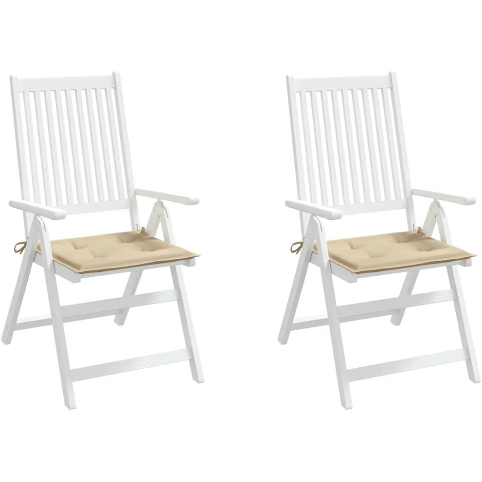 vidaXL Garden Chair Cushions 2 pcs Beige 19.7&quotx19.7&quotx1.2"