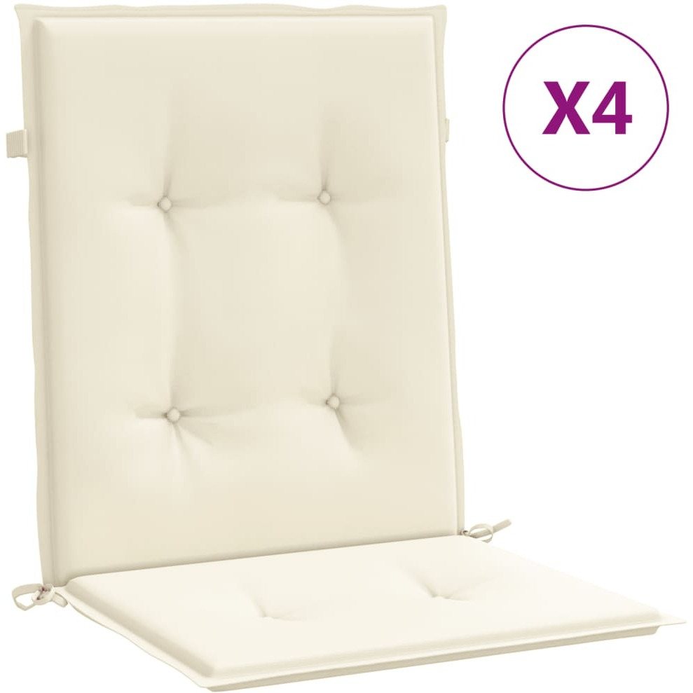 vidaXL Garden Chair Cushions 4 pcs Cream 39.4&quotx19.7&quotx1.2"