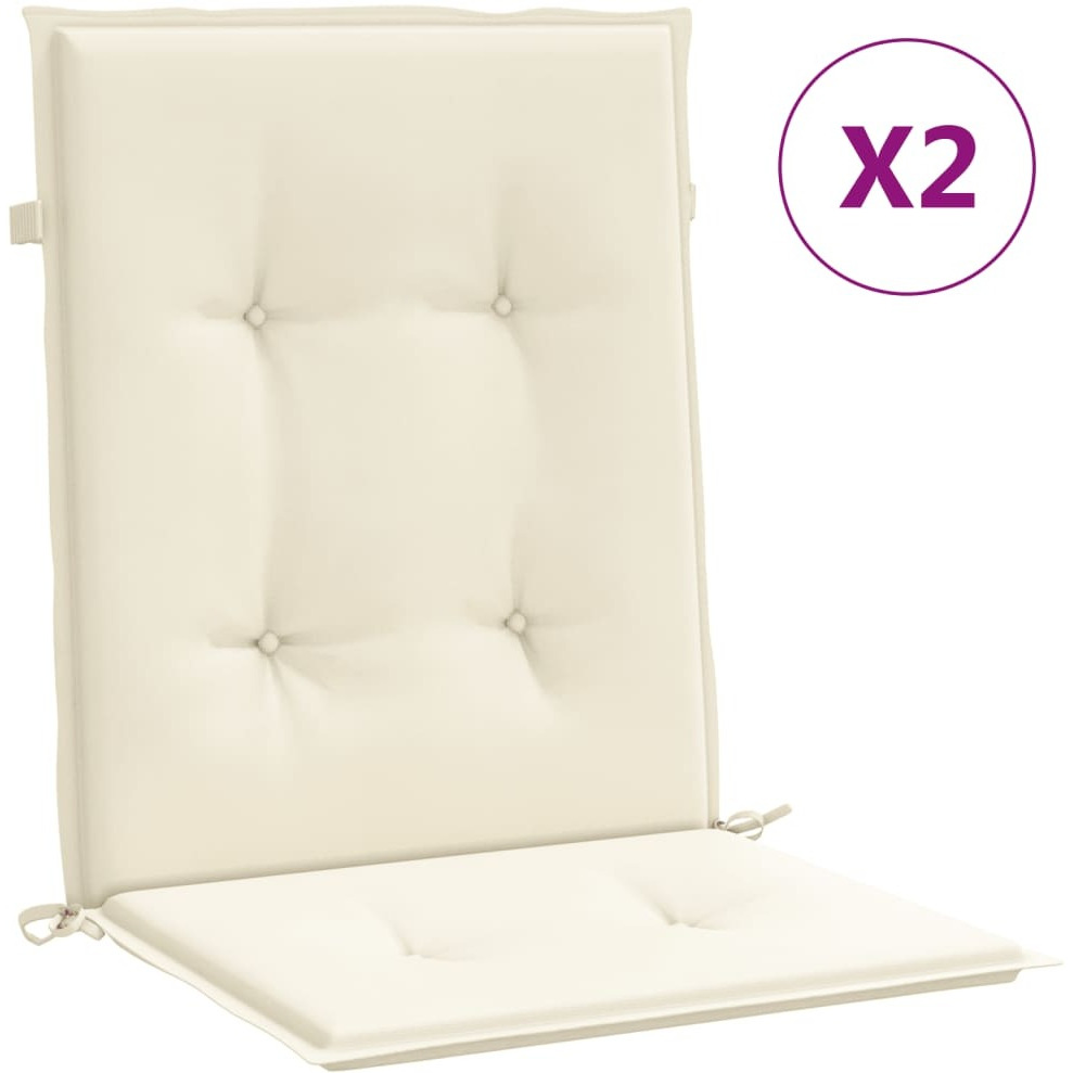 vidaXL Garden Chair Cushions 2 pcs Cream 39.4&quotx19.7&quotx1.2"