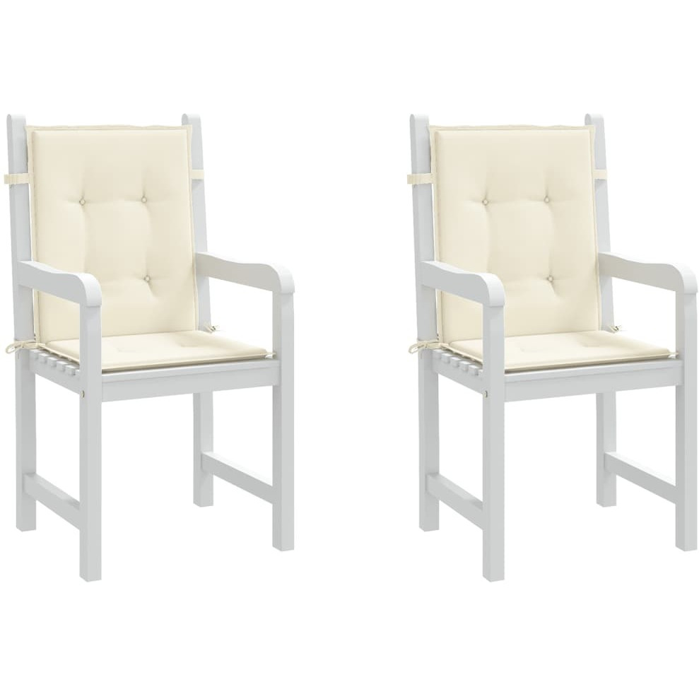 vidaXL Garden Chair Cushions 2 pcs Cream 39.4&quotx19.7&quotx1.2"