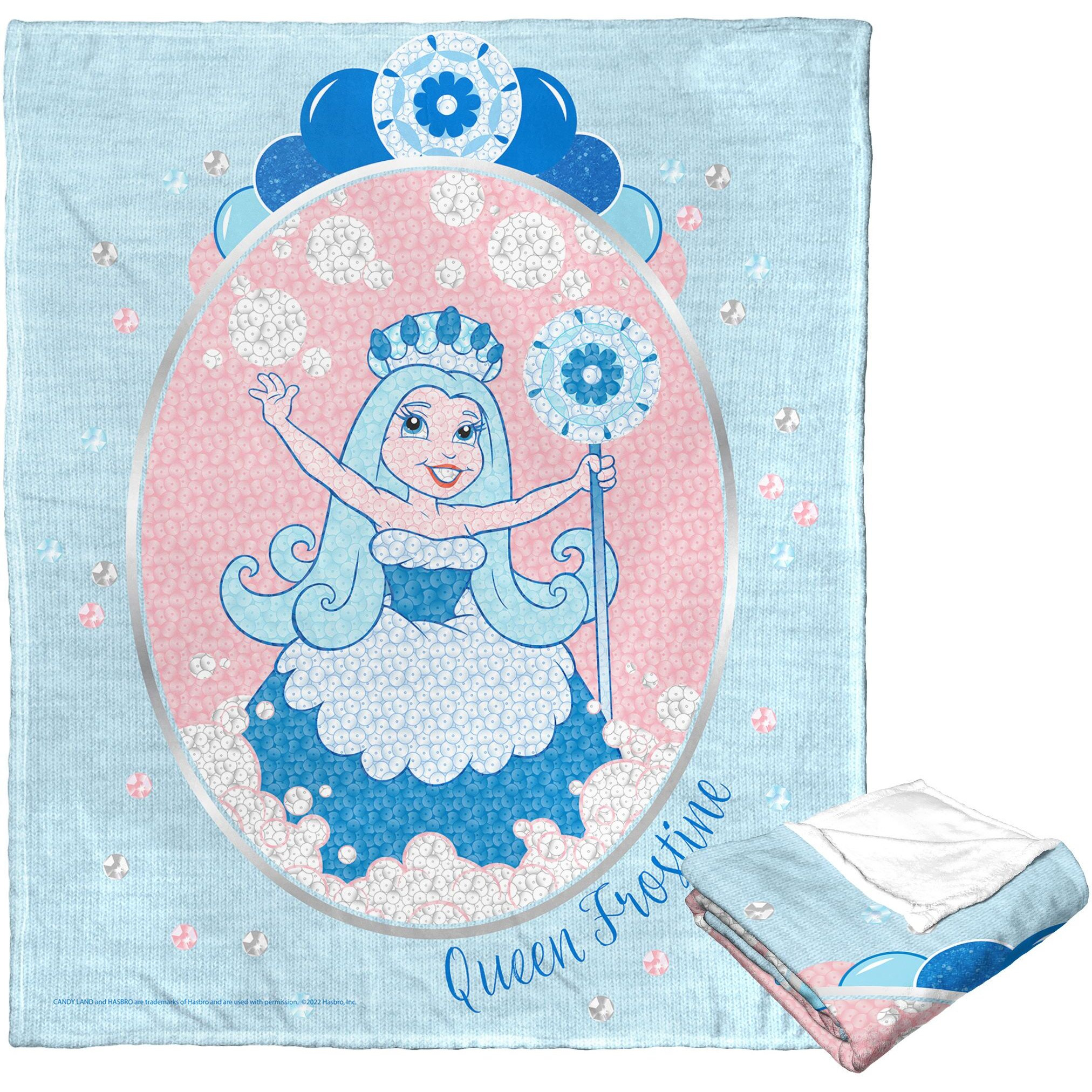 Hasbro candyland Silk Touch Throw Blanket, 50 x 60, Sequined Frostine(D0102H21L2g)