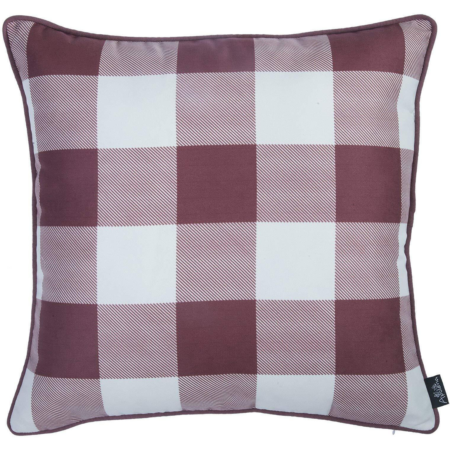 Set Of 4 18" Thanksgiving Gingham Throw Pillow Cover In Multicolor