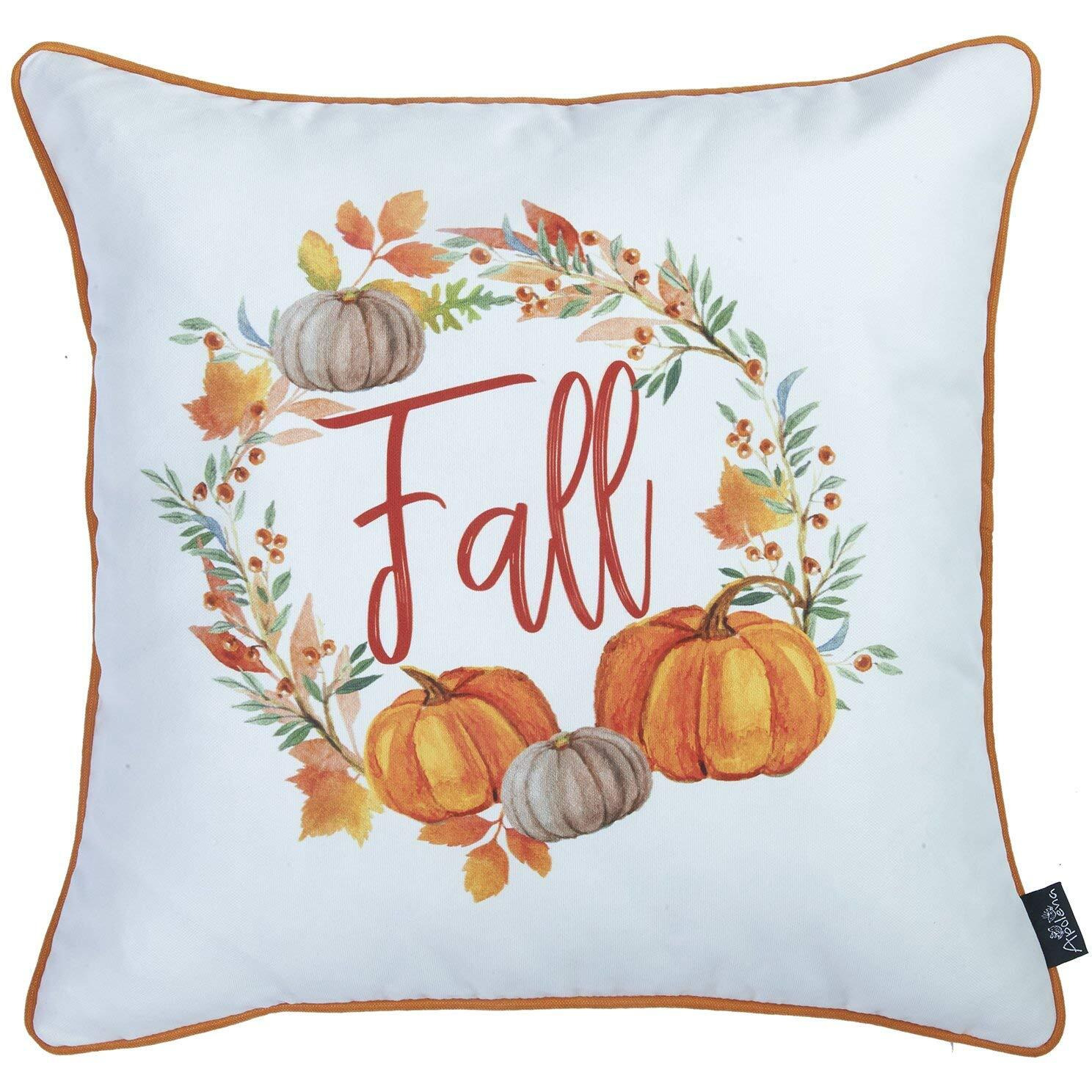 Set Of Four 18" Orange And Brown Plaid Pumpkins Throw Pillow Covers