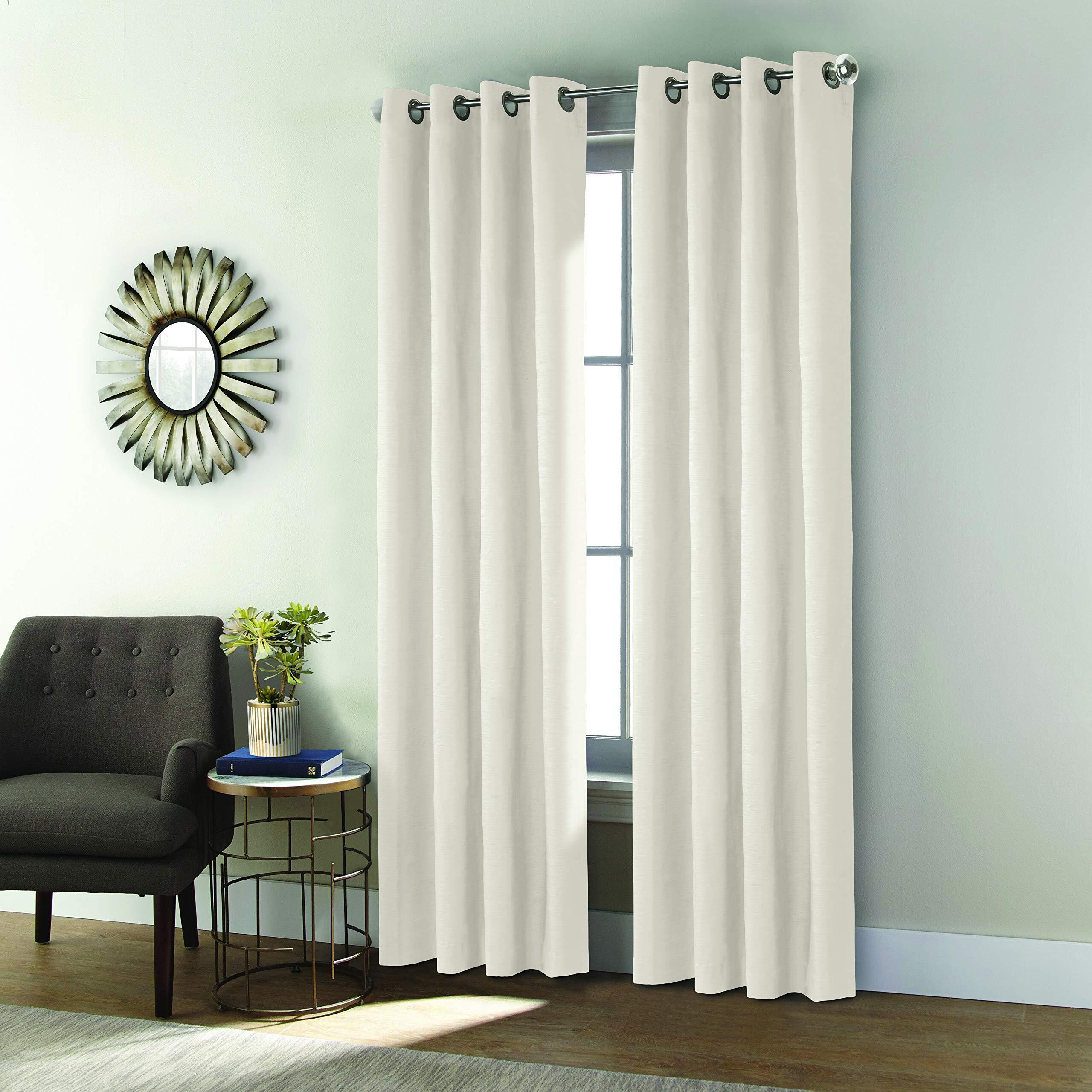 Shadow Grommet Curtain Panel Window Dressing 52 x 95 in Off-white