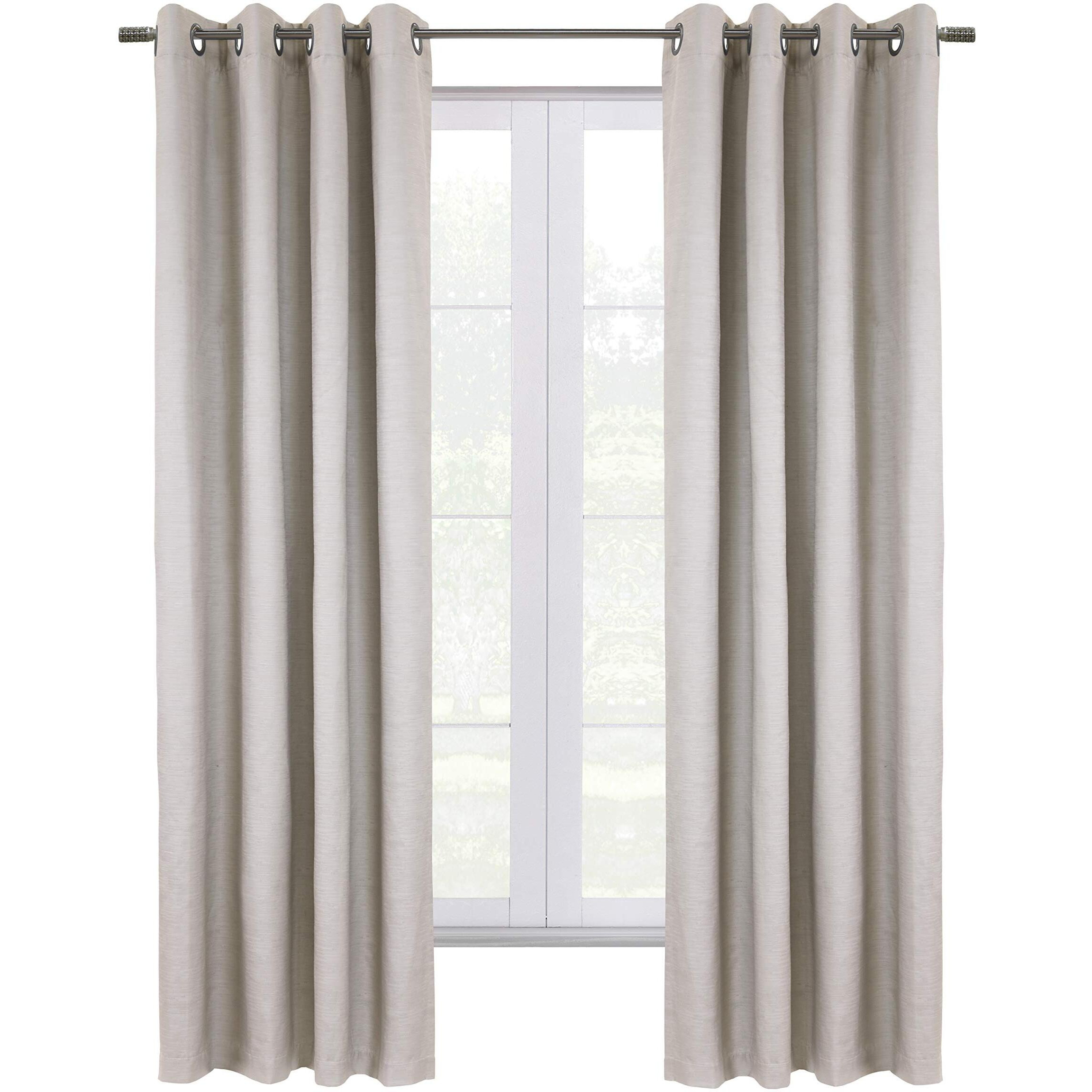 Shadow Grommet Curtain Panel Window Dressing 52 x 95 in Off-white