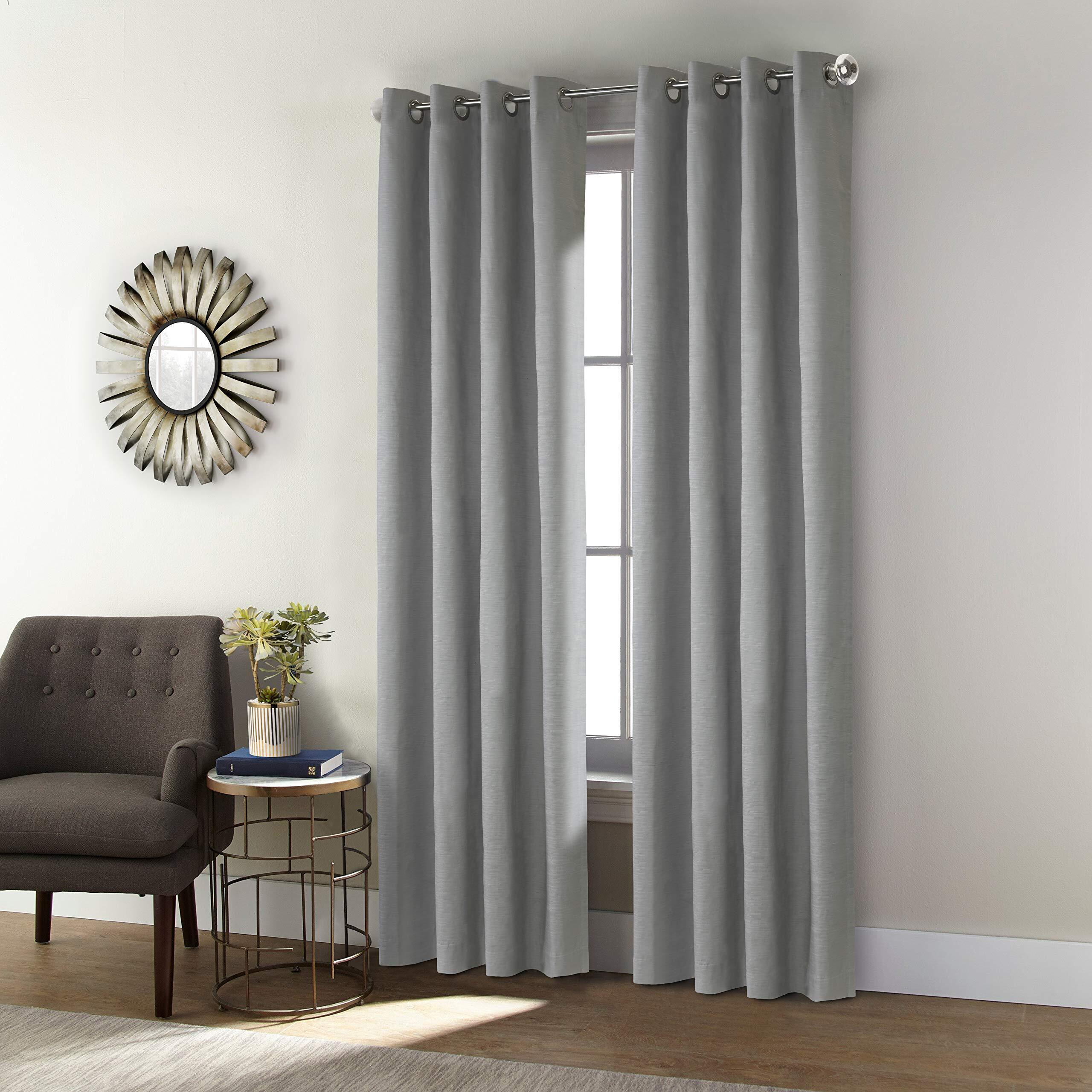 Shadow Grommet Curtain Panel Window Dressing 52 x 84 in Grey