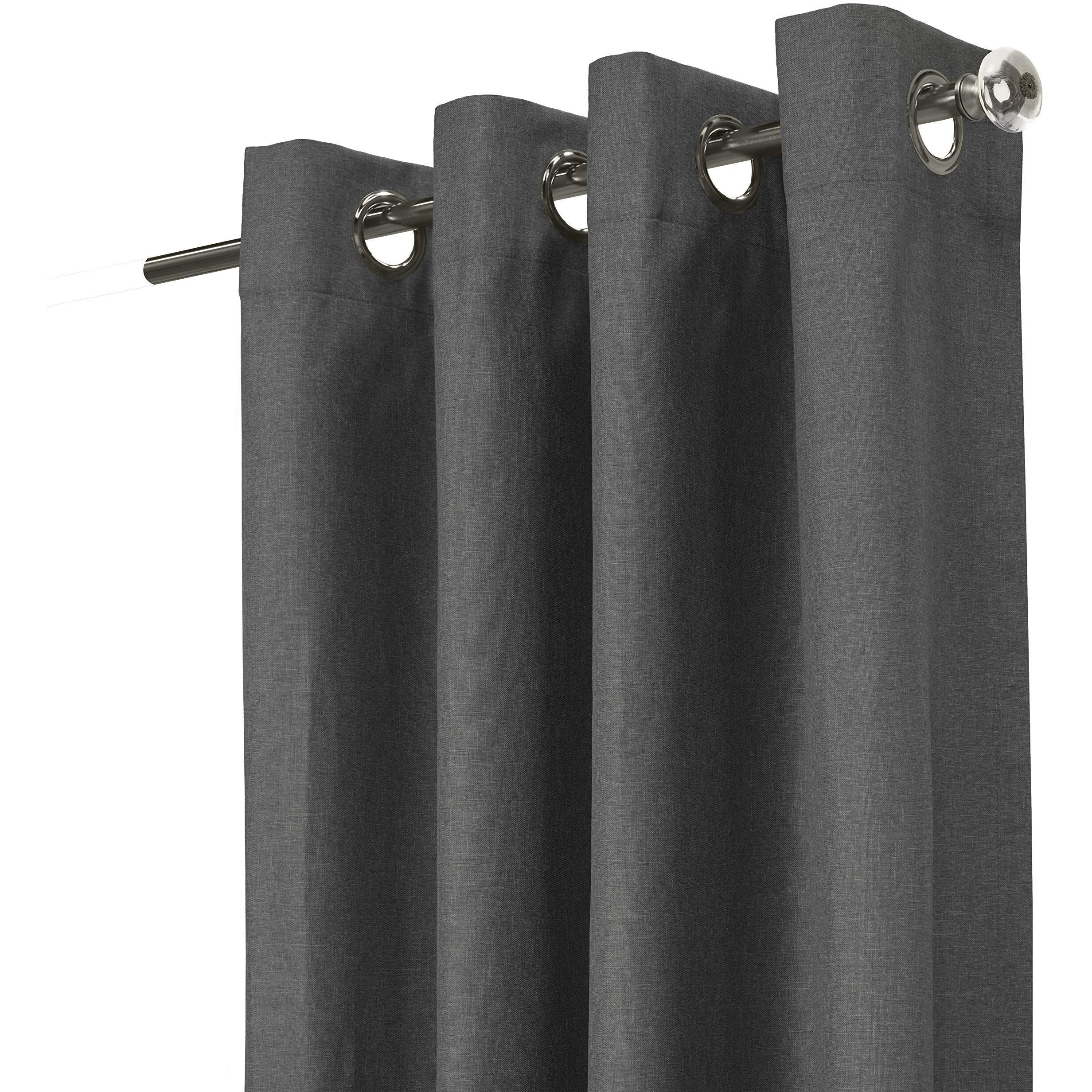 Edison Grommet Curtain Panel Window Dressing 52 x 95 in Charcoal
