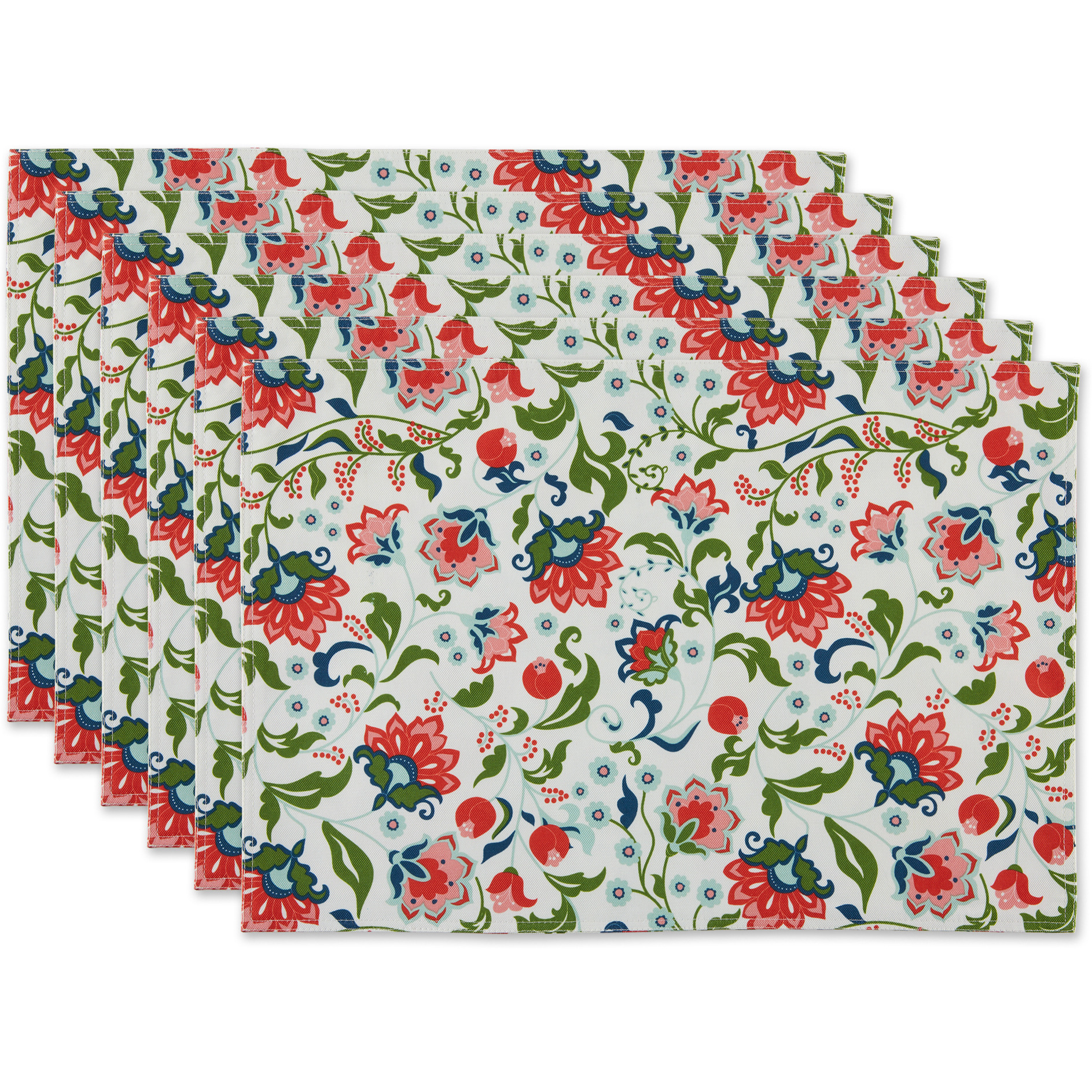 DII Garden Floral Print Outdoor  Placemat (Set of 6)