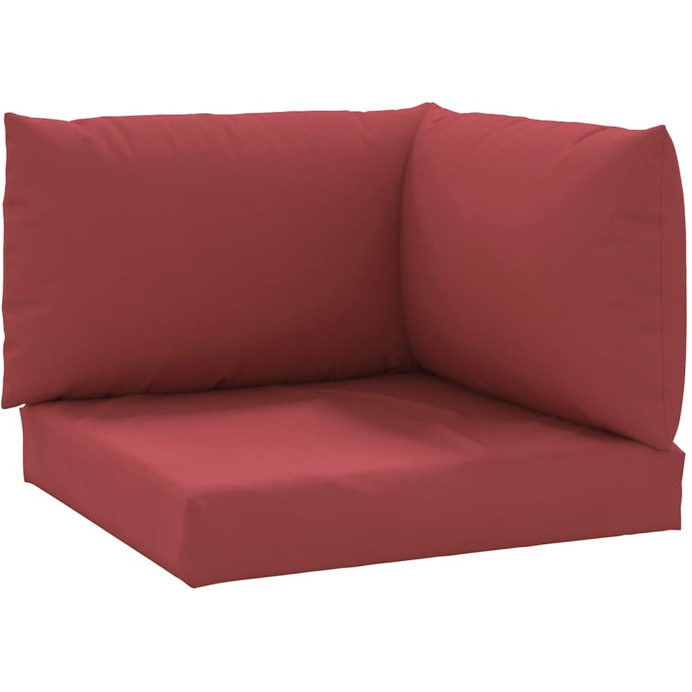 vidaXL Pallet Sofa Cushions 3 pcs Wine Red Fabric