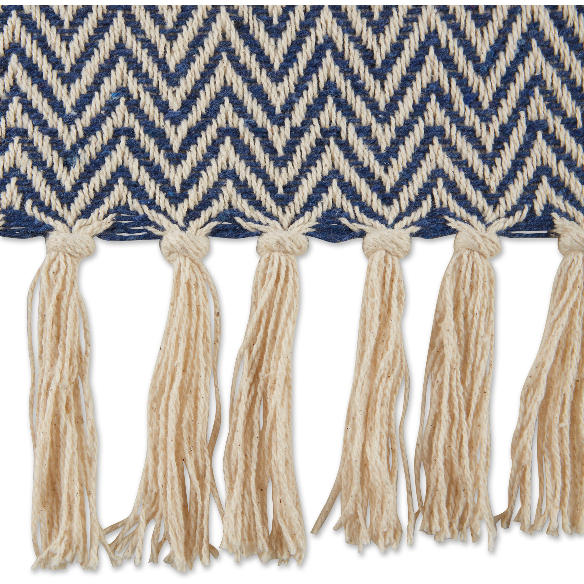 French Blue Handloom Chevron Throw
