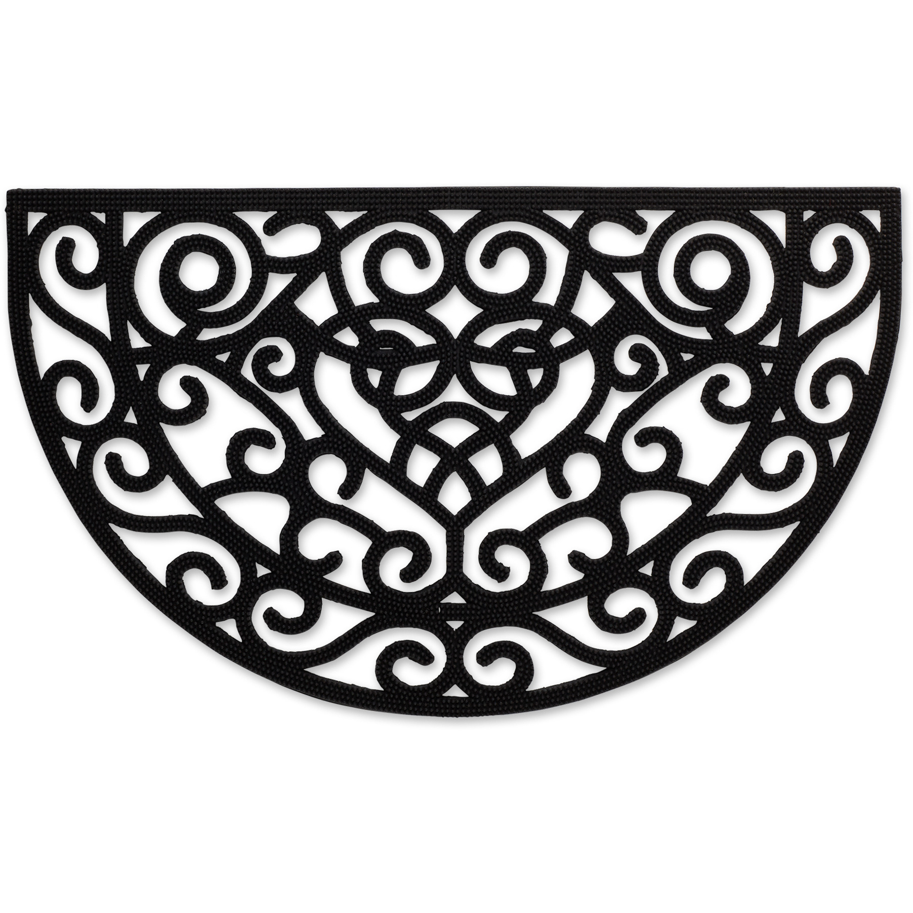 HEART SCROLL HALF MOON PIN RUBBER DOORMAT