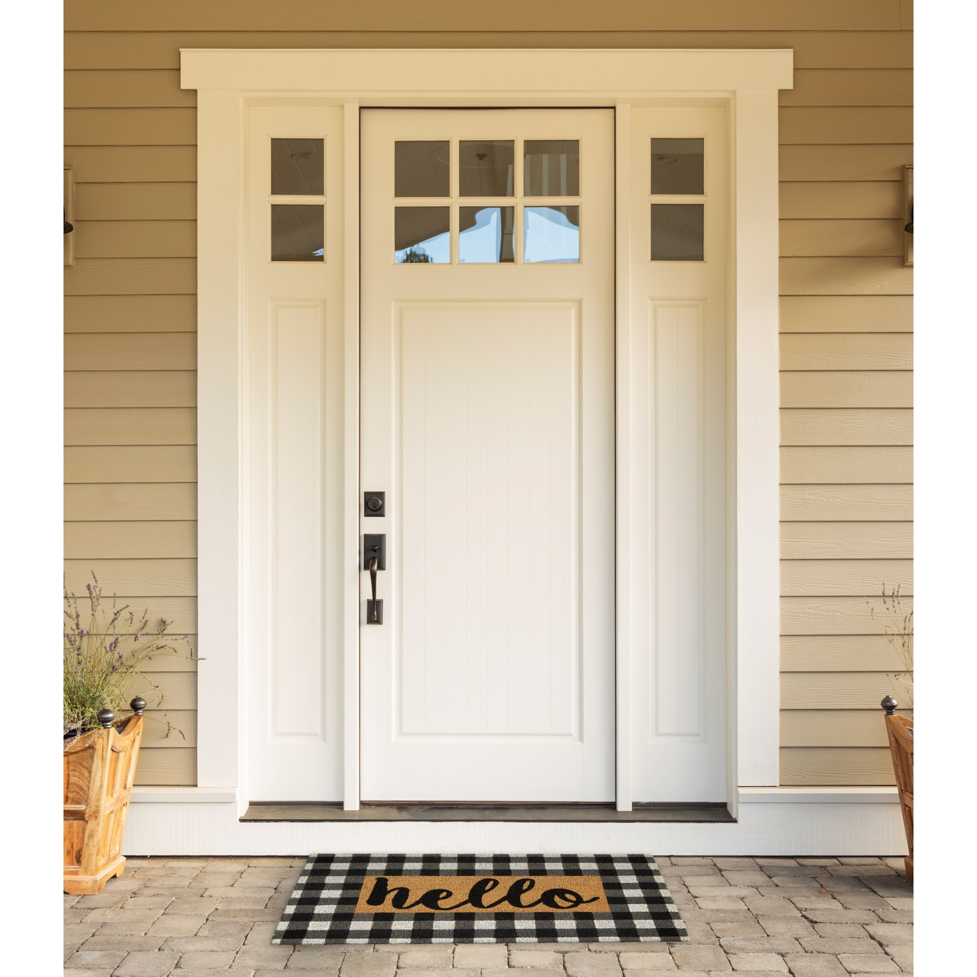 DII Checkers Hello Doormat