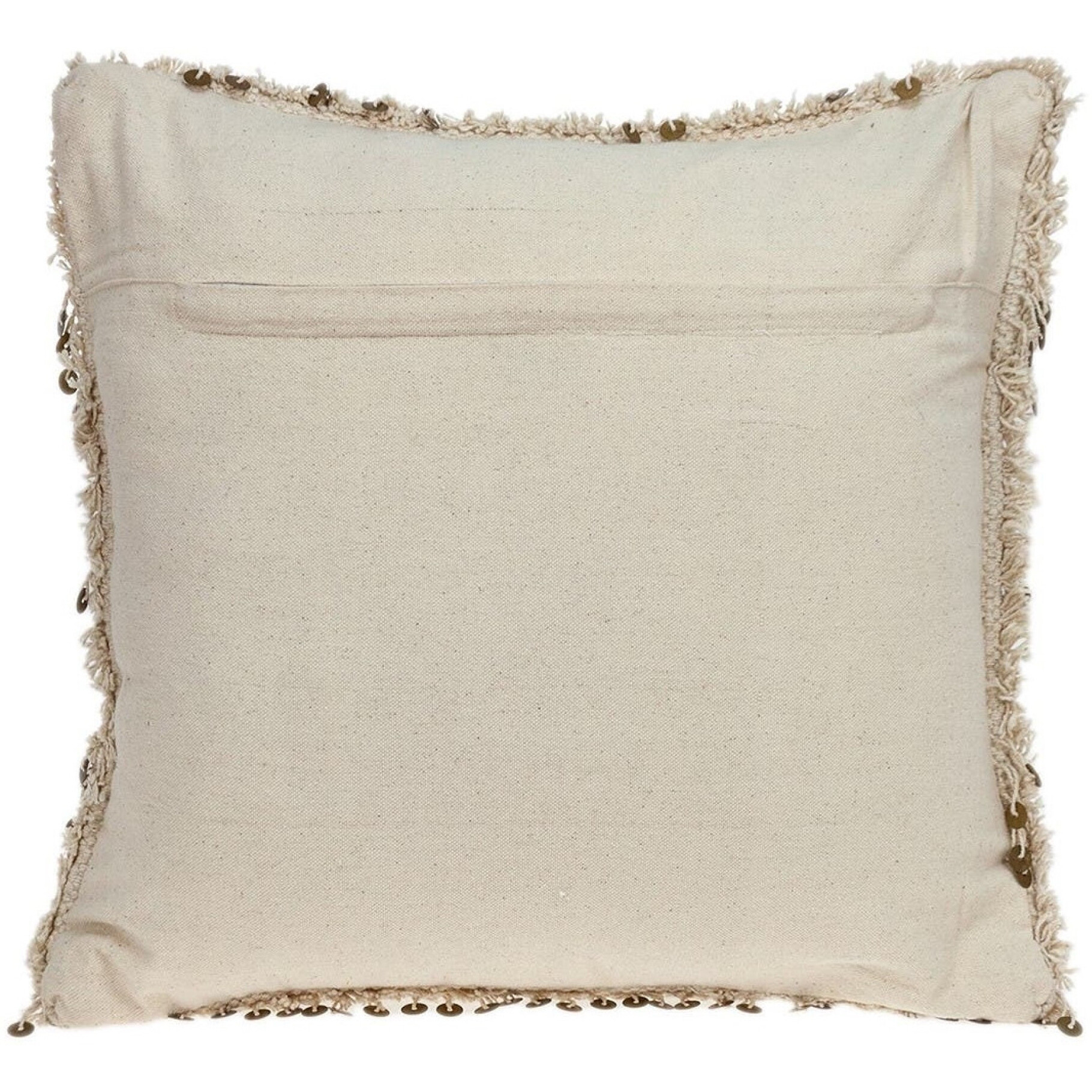 Boho Woven Shaggy Sequin Throw Pillow