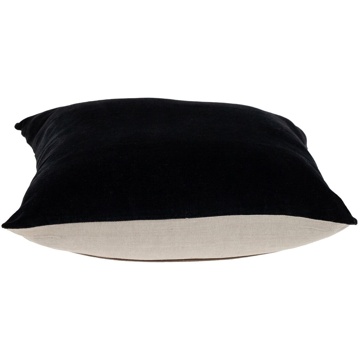 Black Velvet Two Tone Throw Pillow