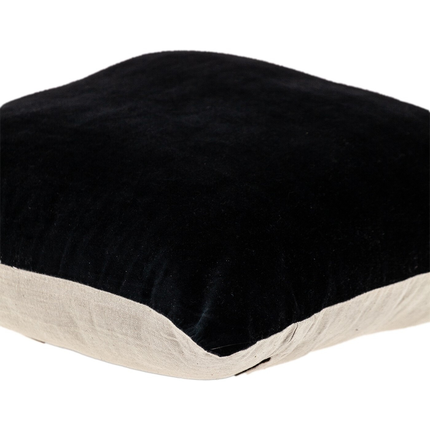 Black Velvet Two Tone Throw Pillow