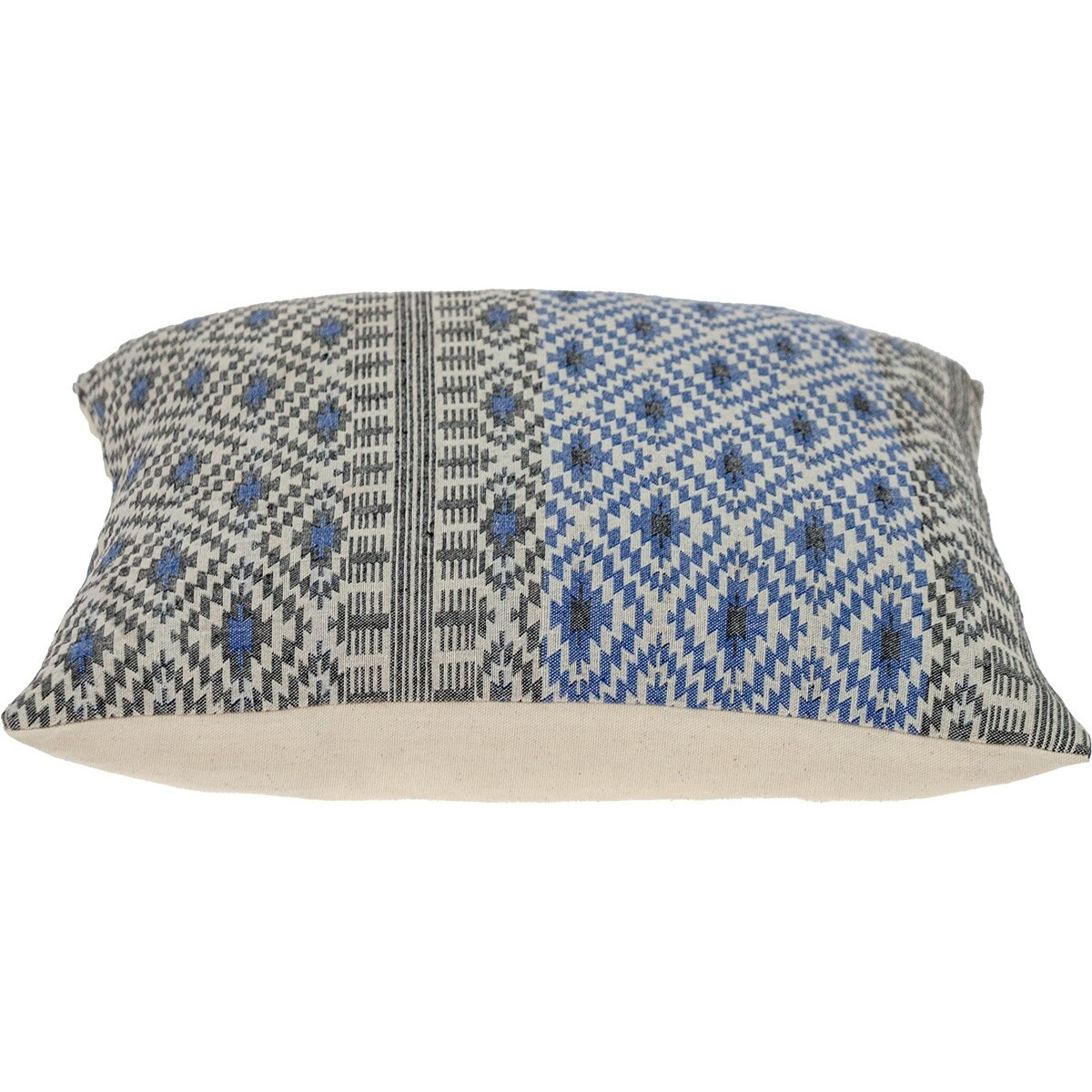 Gray And Blue Aztec Diamond Throw Pillow
