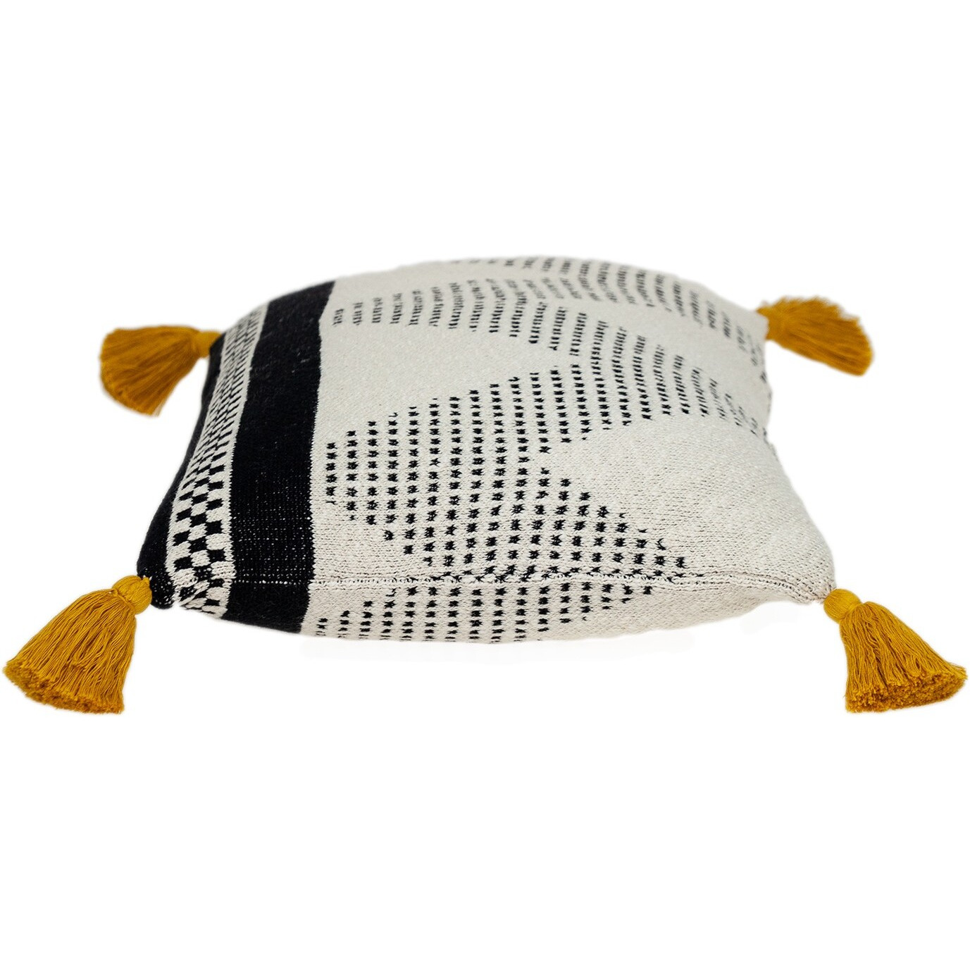 Beige And Black Knit Throw Pillow