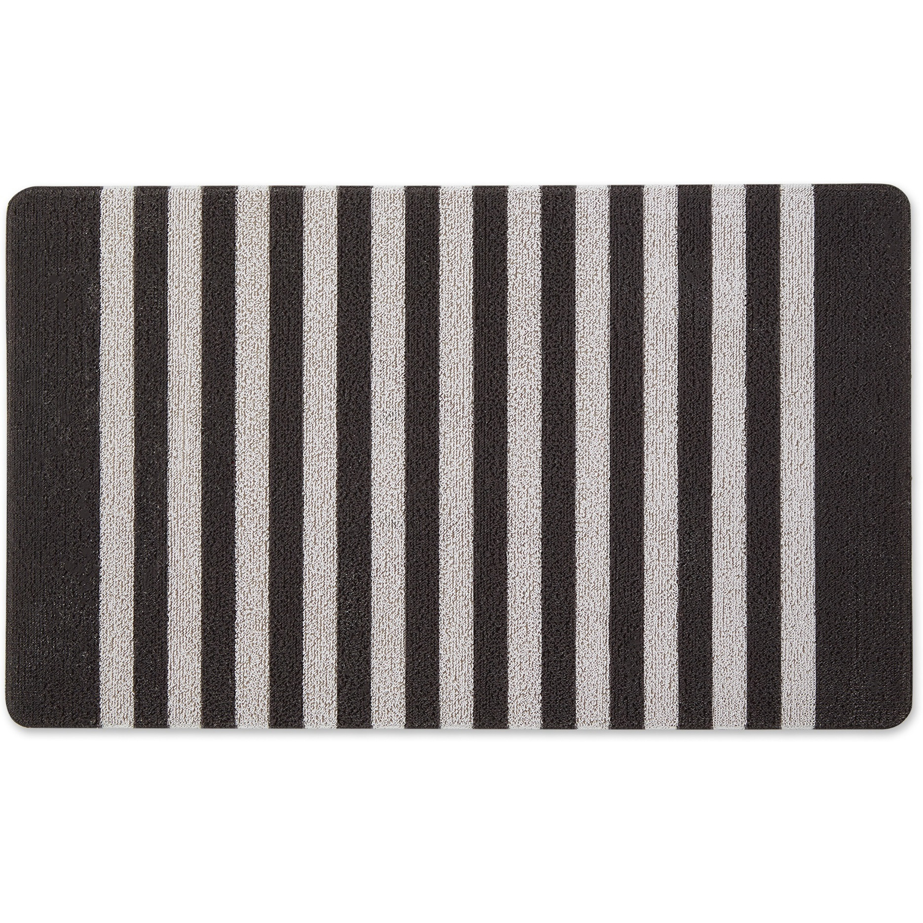 DII Black And White Stripe Tufted Mat 17.75x29.5 inches