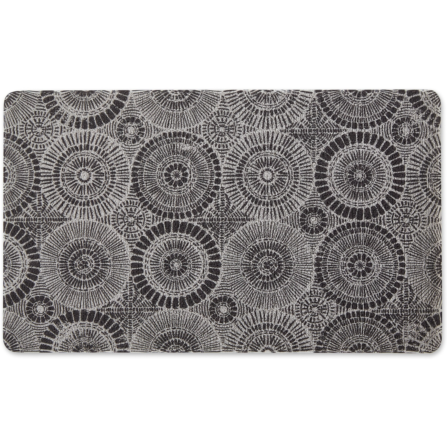 DII Black Kaleidoscope Tufted Mat 17.75x29.5 inches