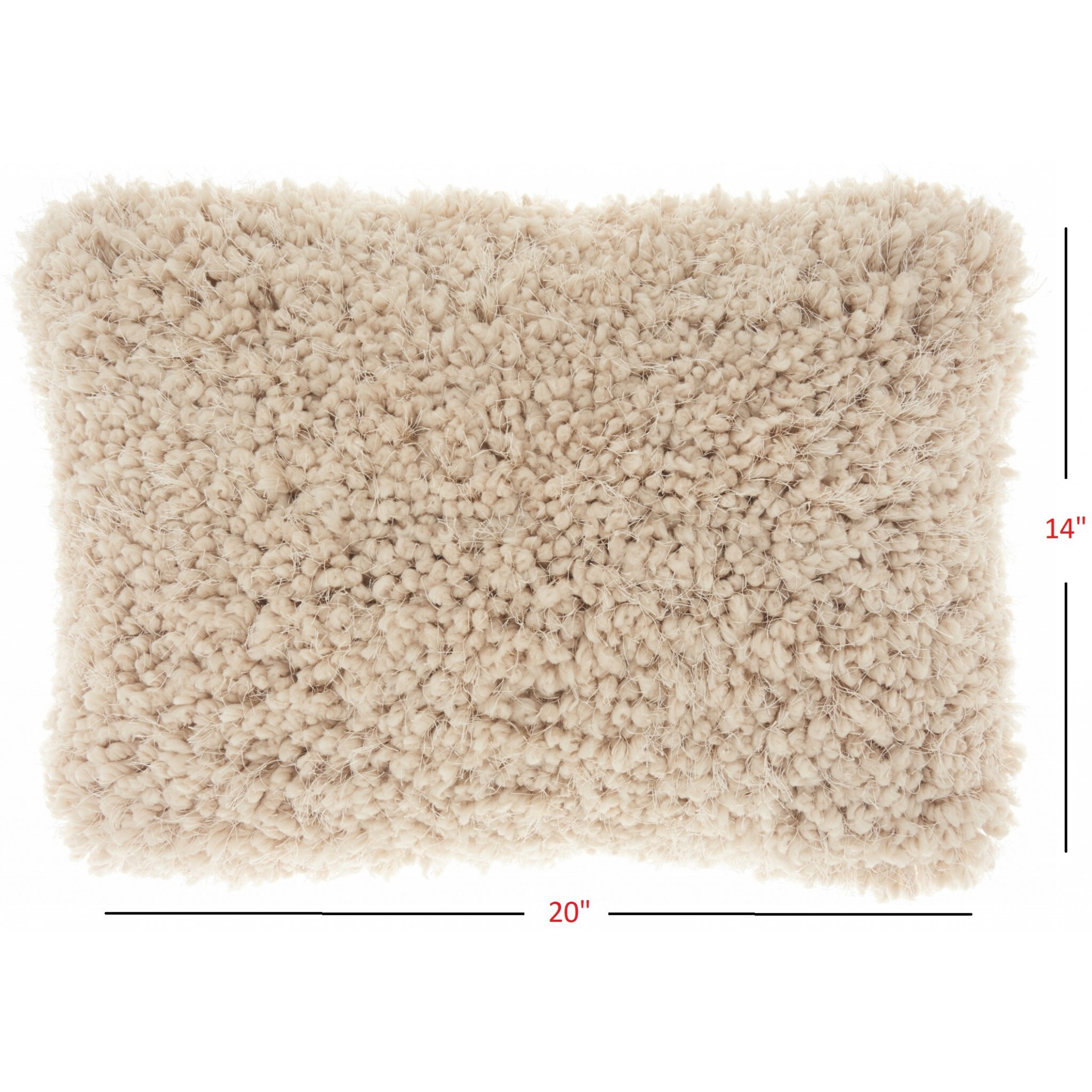 Beige Knubby Plush Lumbar Throw Pillow
