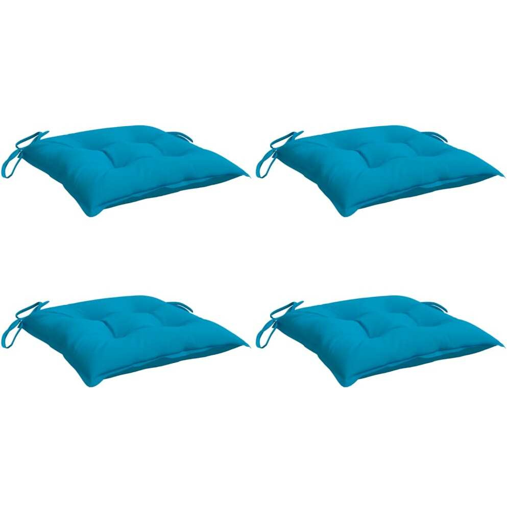 vidaXL Chair Cushions 4 pcs Light Blue 15.7&quotx15.7&quotx2.8" Fabric