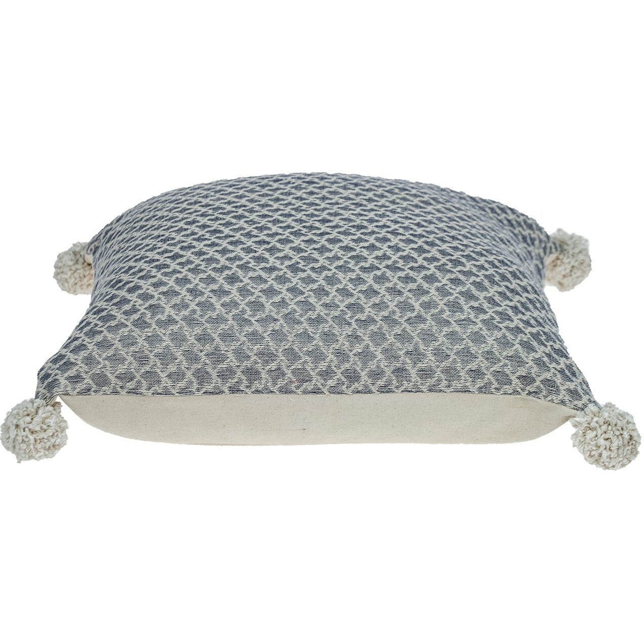 Gray Pearl Pom Throw Pillow