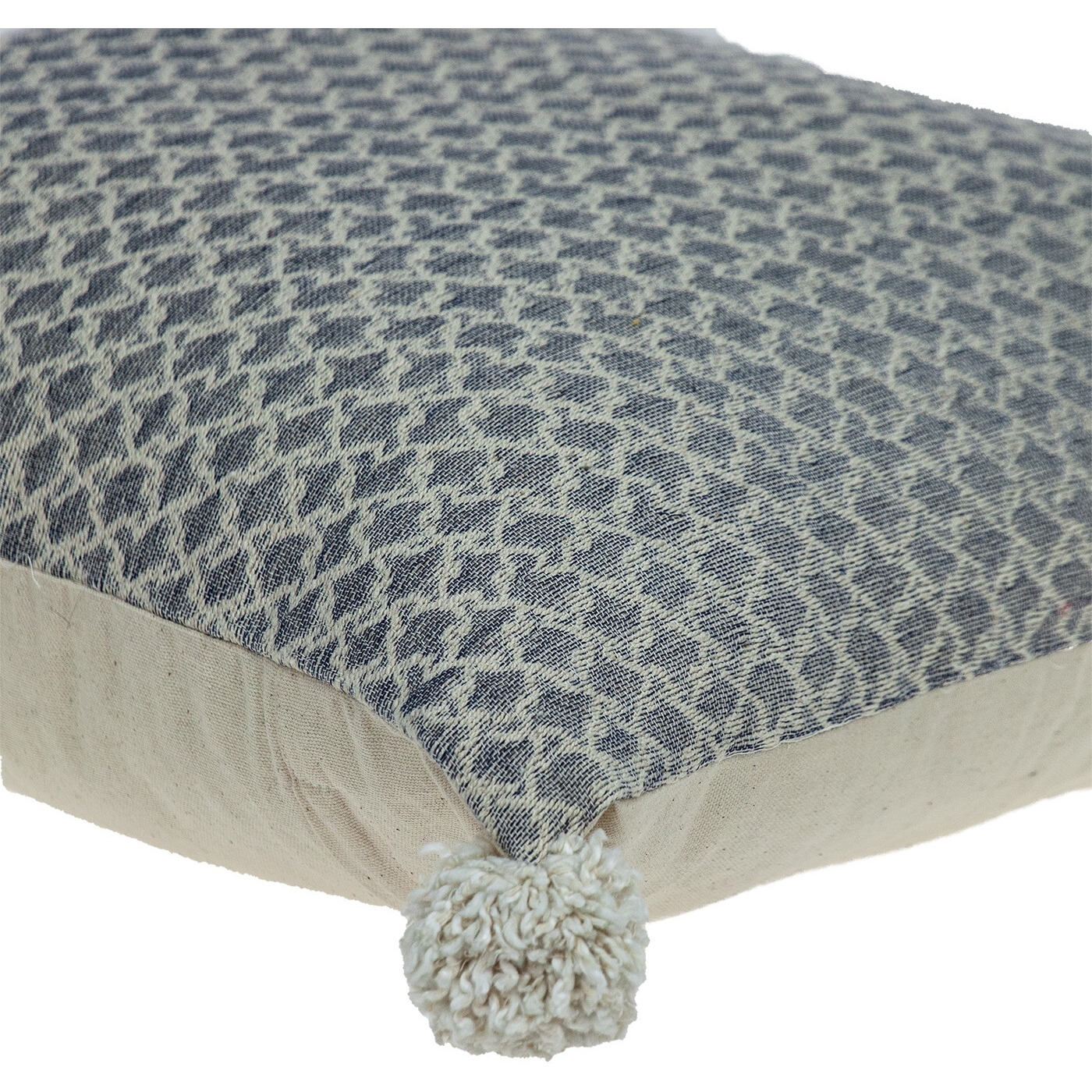 Gray Pearl Pom Throw Pillow