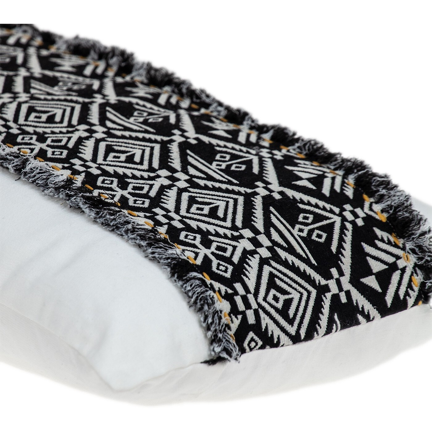 Black And White Patched Throw Pillow