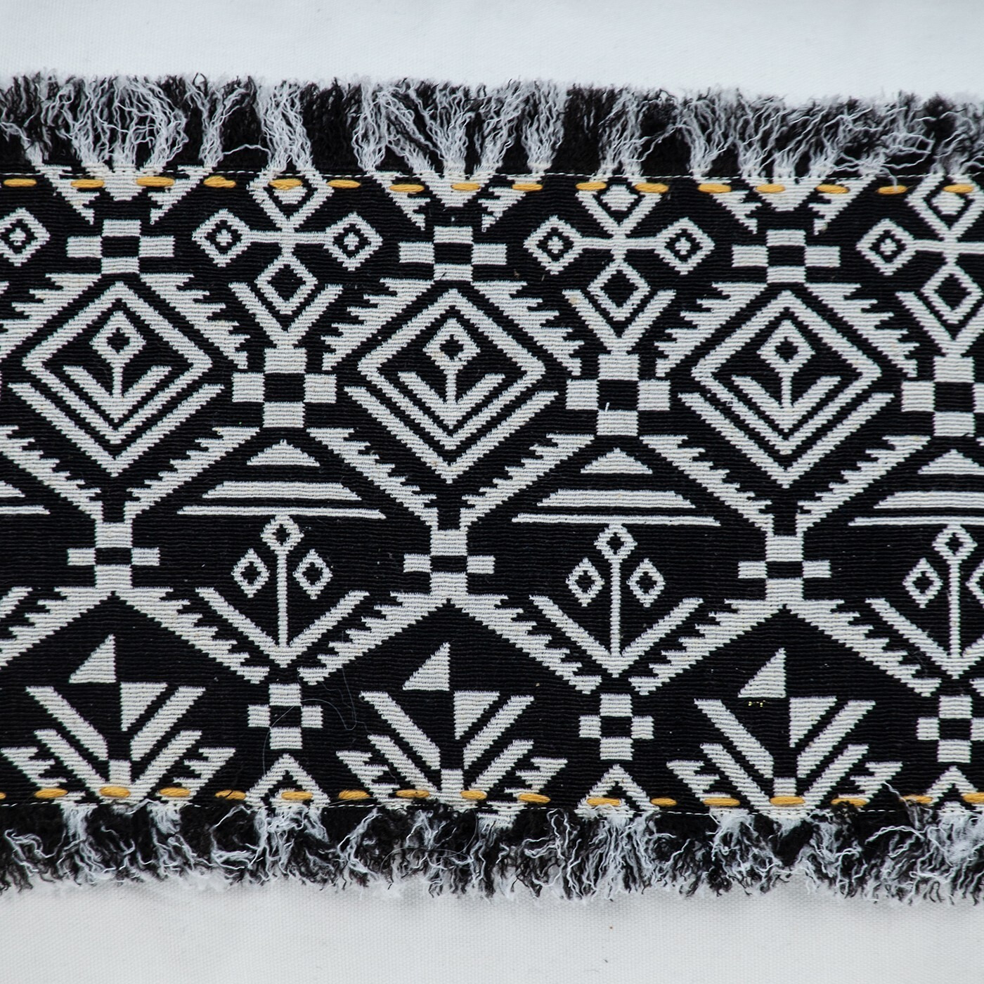 Black And White Patched Throw Pillow