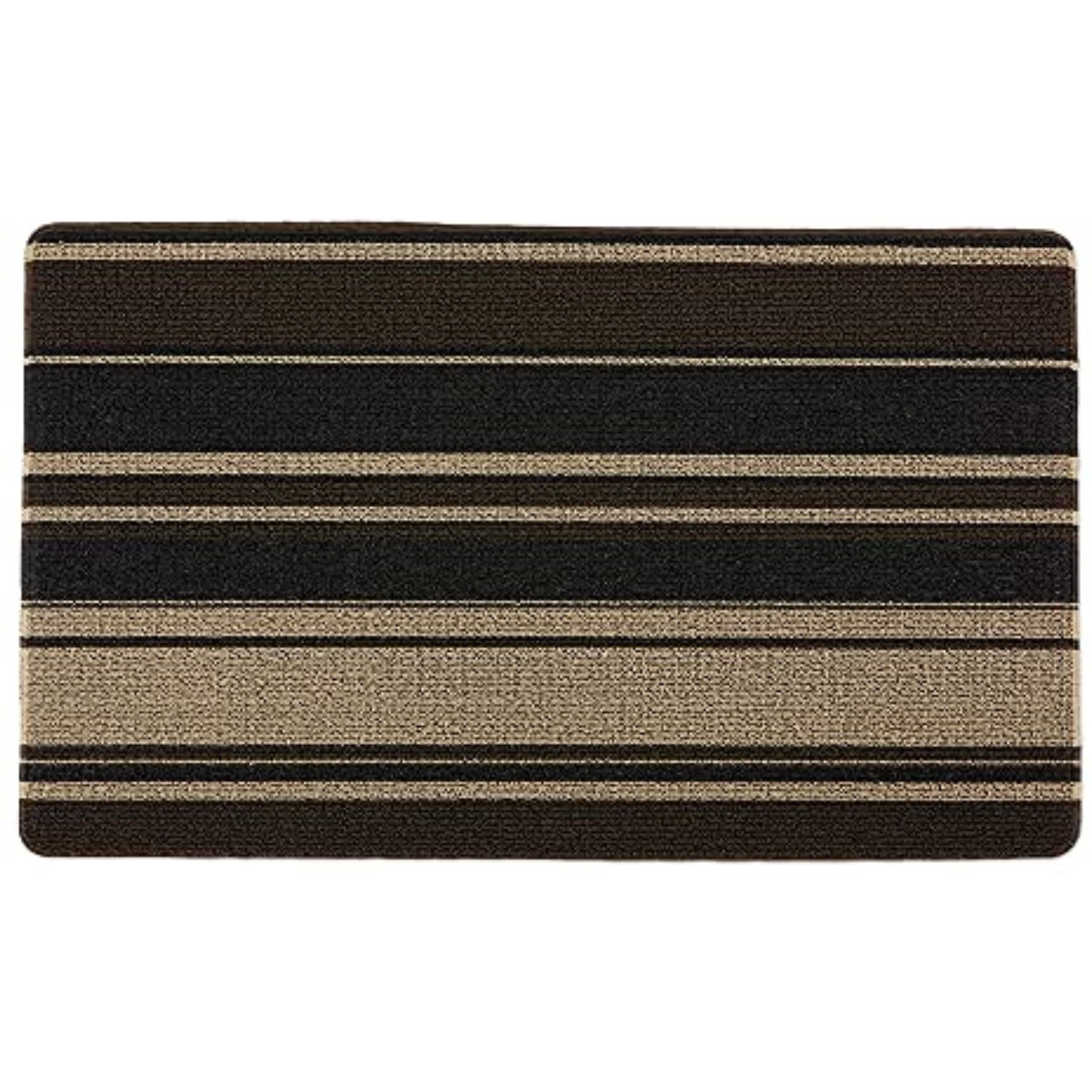DII Neutral Stripe Tufted Loop Textilene Mat 17.75x29.5 inches