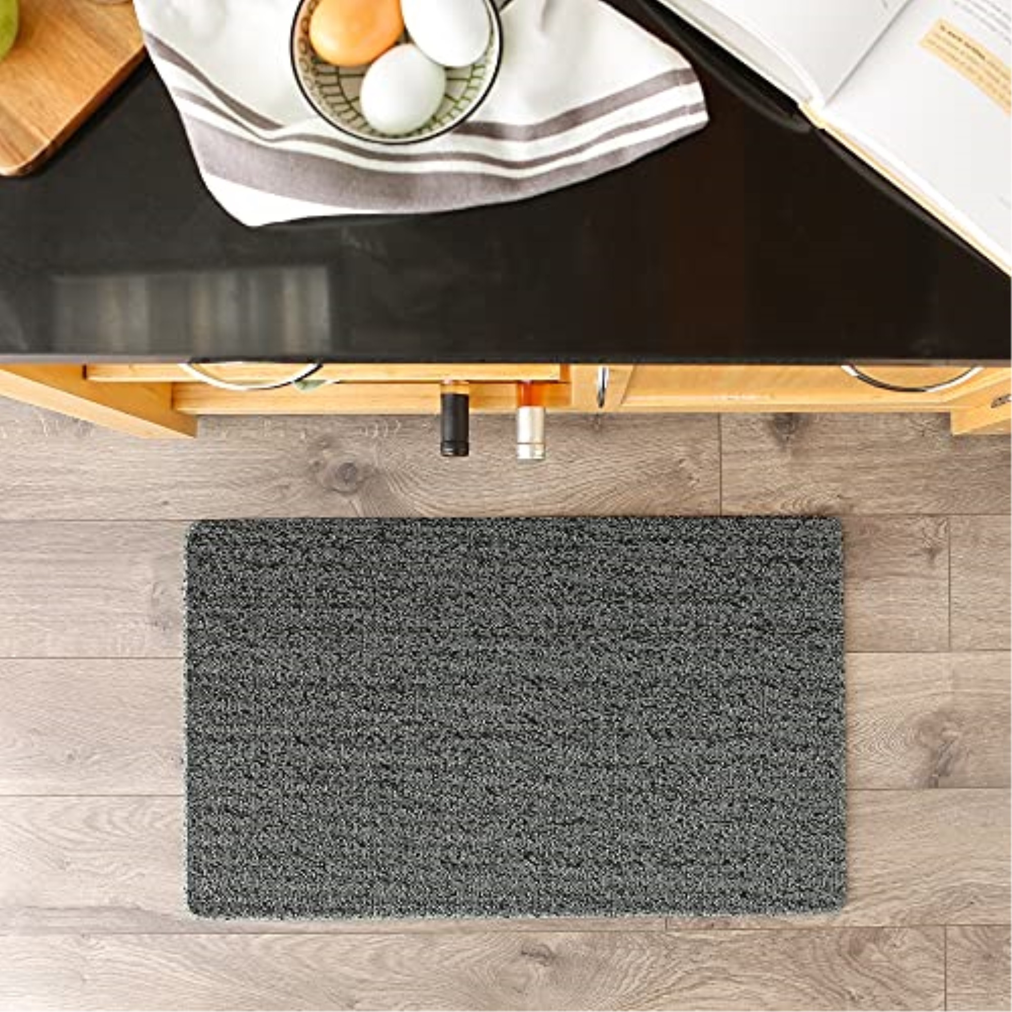 DII Heathered Black Tufted Loop Textilene Mat 17.75x29.5 inches