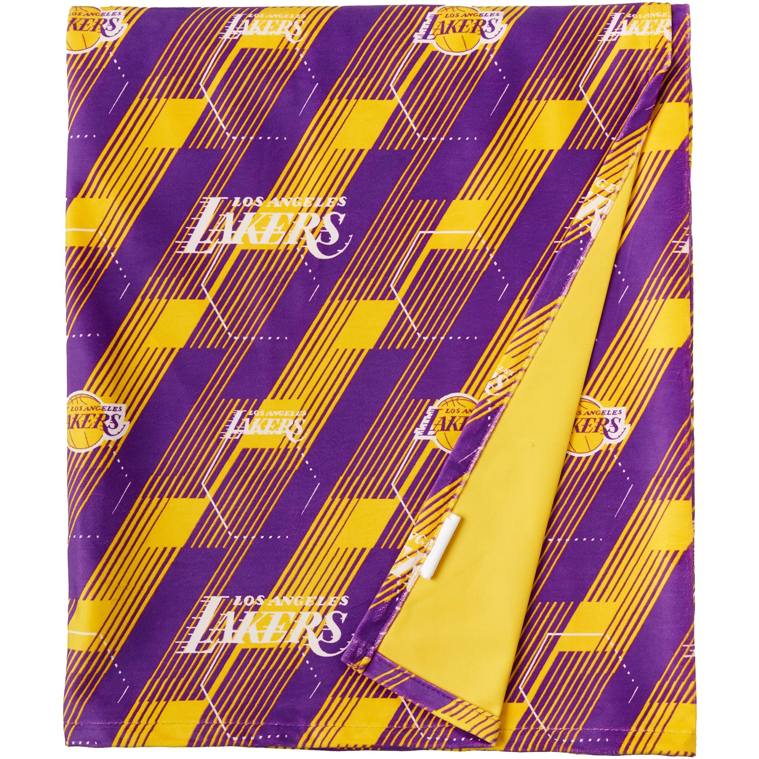 Lakers OFFIcIAL NBA Hex Stripe Picnic Blanket 60 x 72(D0102H94MAY)